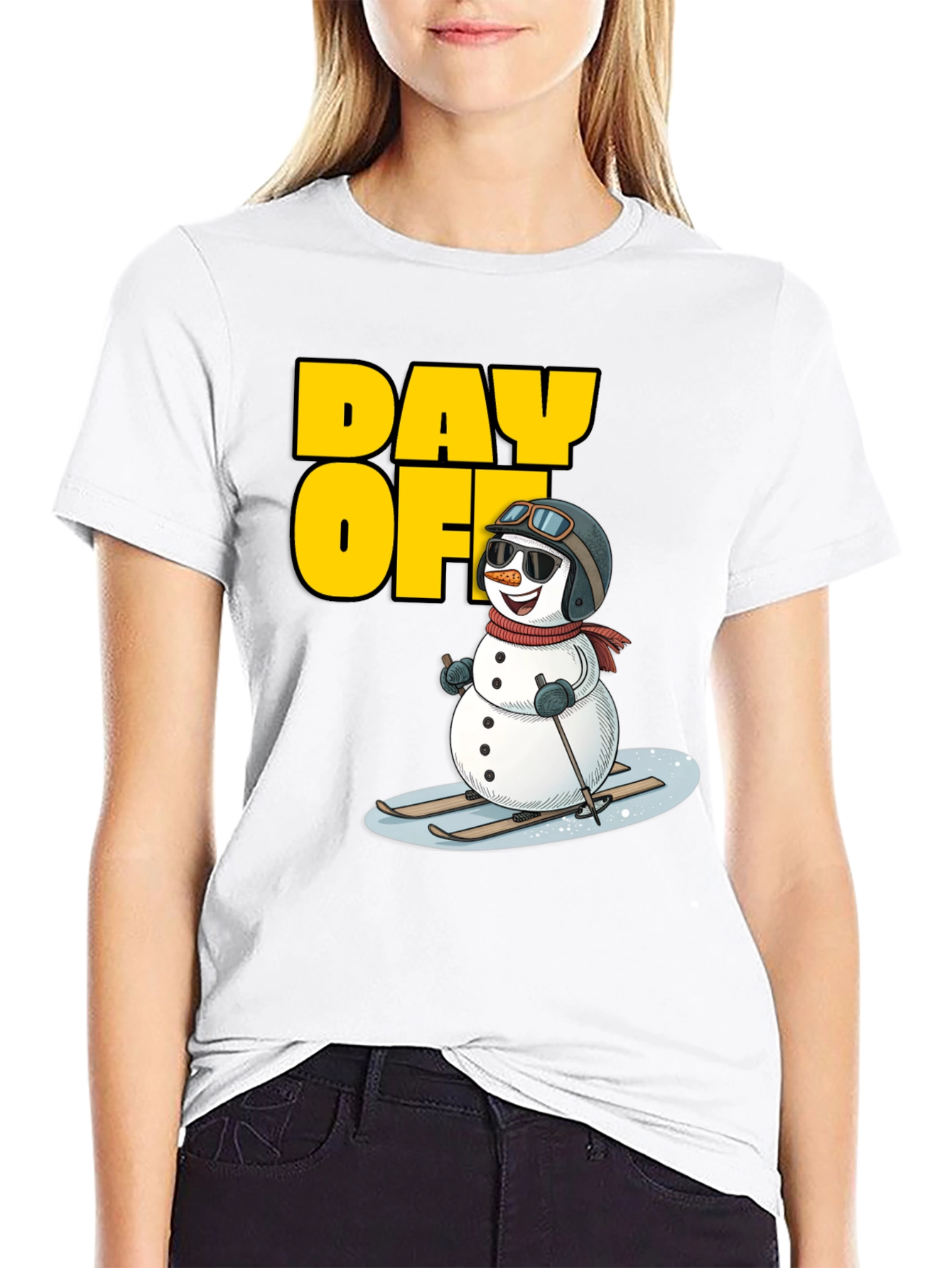 Day Off Snowman T-Shirt - Skiing Holiday Tee