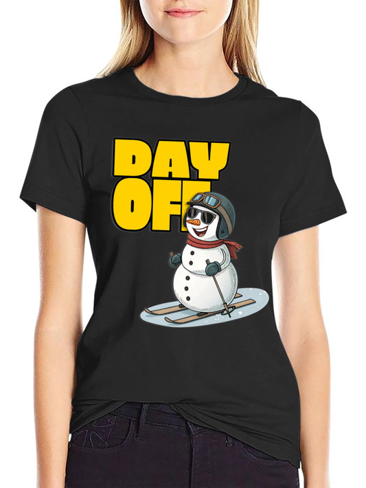 Day Off Snowman T-Shirt - Skiing Holiday Tee