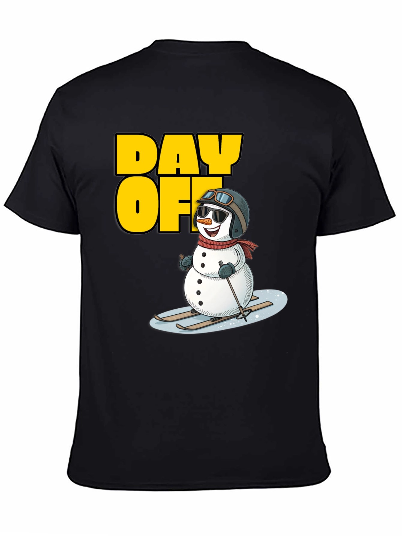 Day Off Snowman T-Shirt - Skiing Holiday Tee