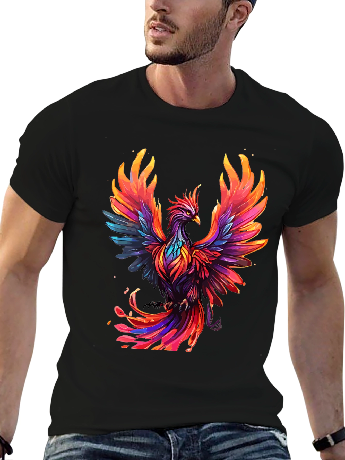 Phoenix Graphic T-Shirt - Vibrant Bird Design