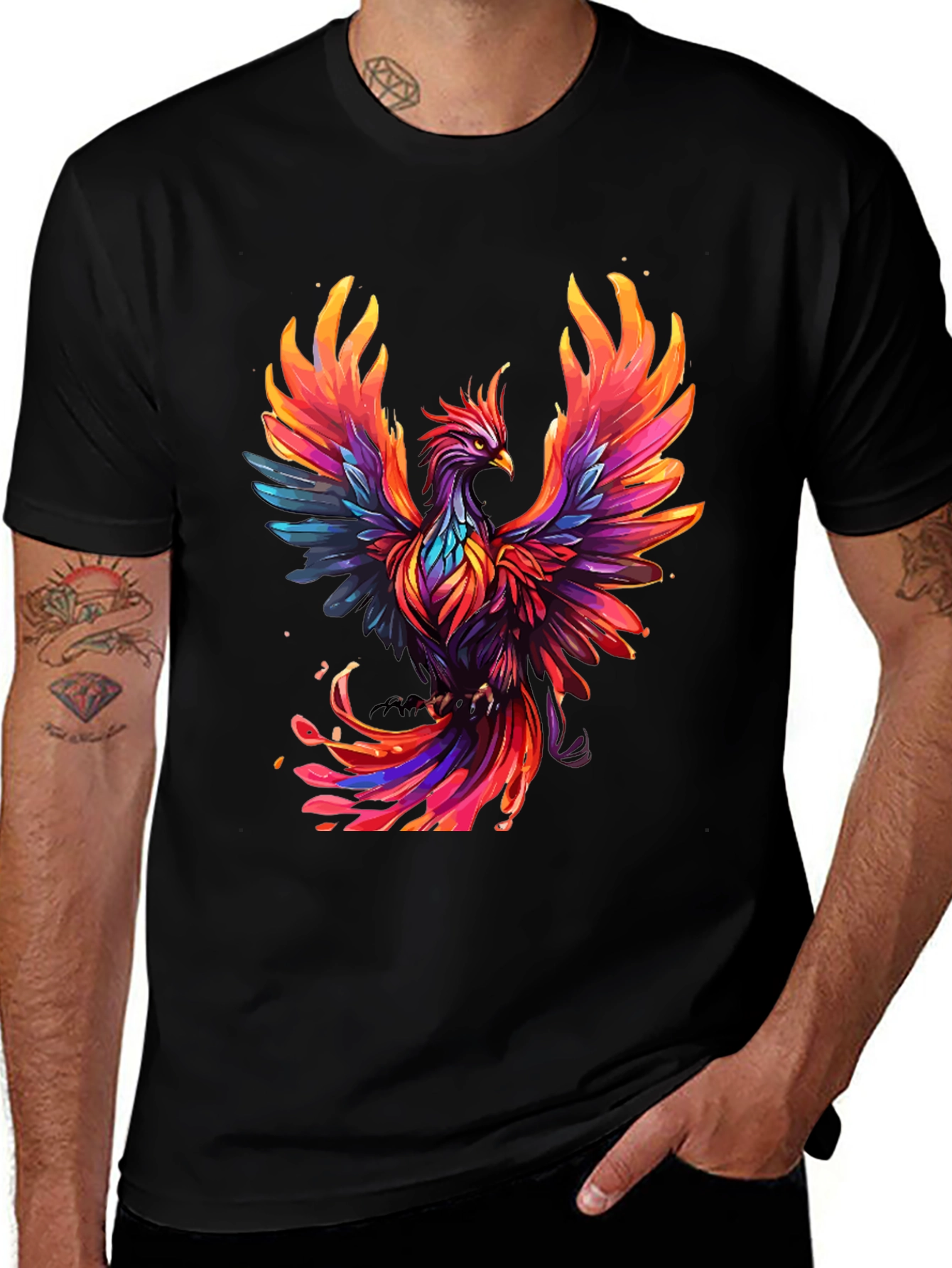 Phoenix Graphic T-Shirt - Vibrant Bird Design