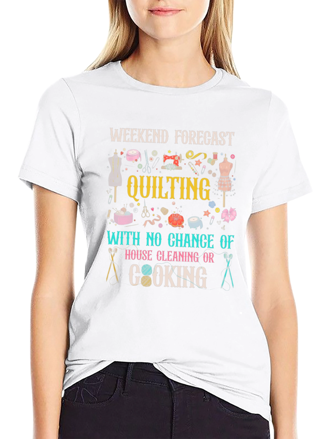 Quilting Weekend Forecast T-Shirt