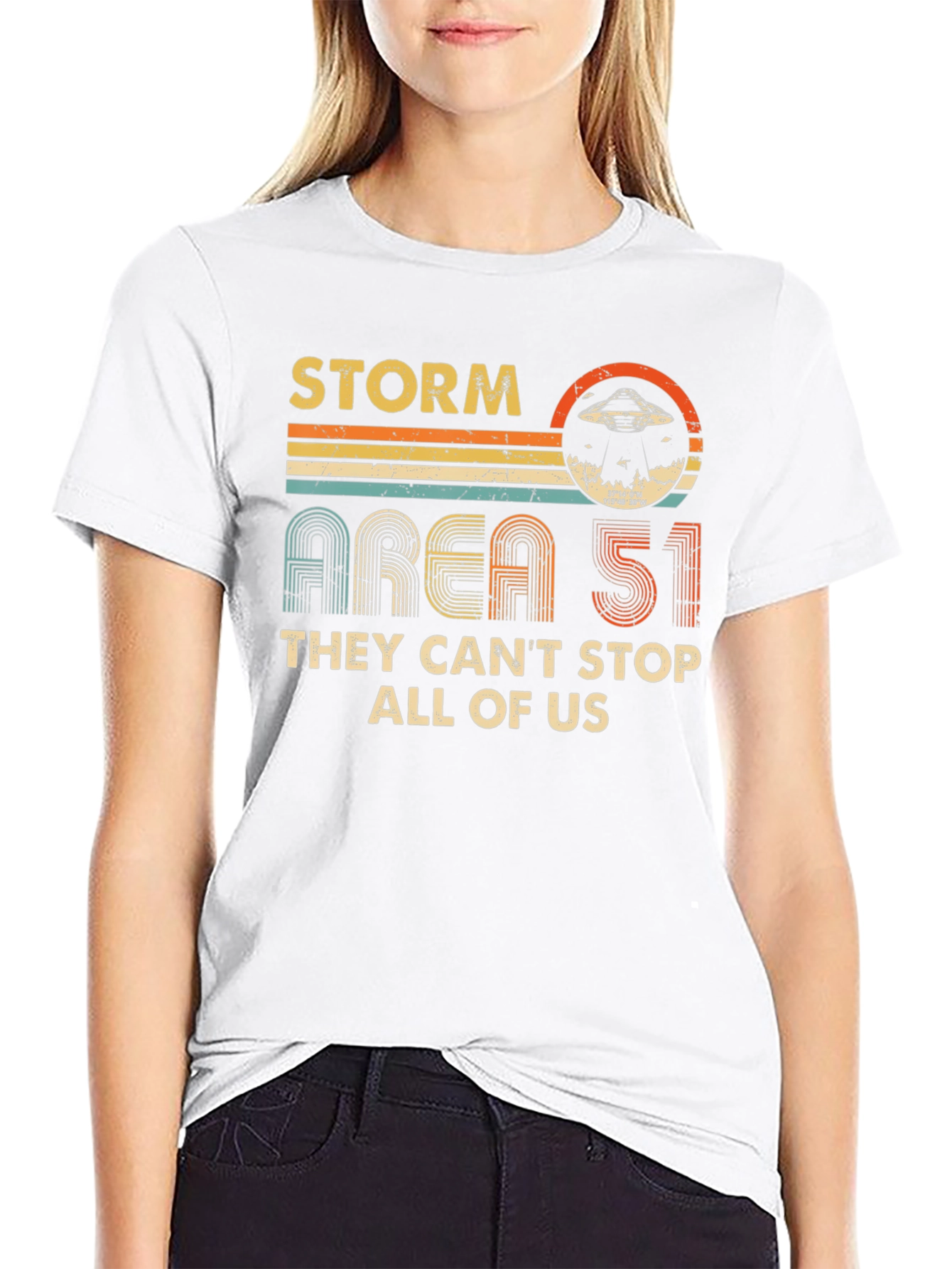 Storm Area 51 Retro UFO Graphic T-Shirt