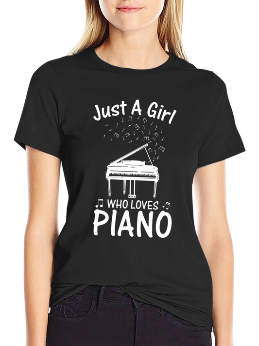 Just a Girl Who Loves Piano T-Shirt
