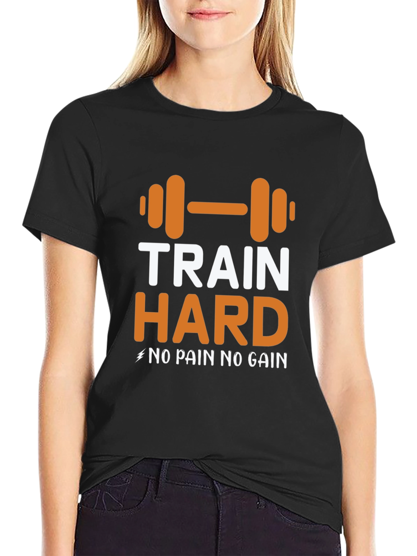 Train Hard Graphic Tee - Motivational Workout Shirt