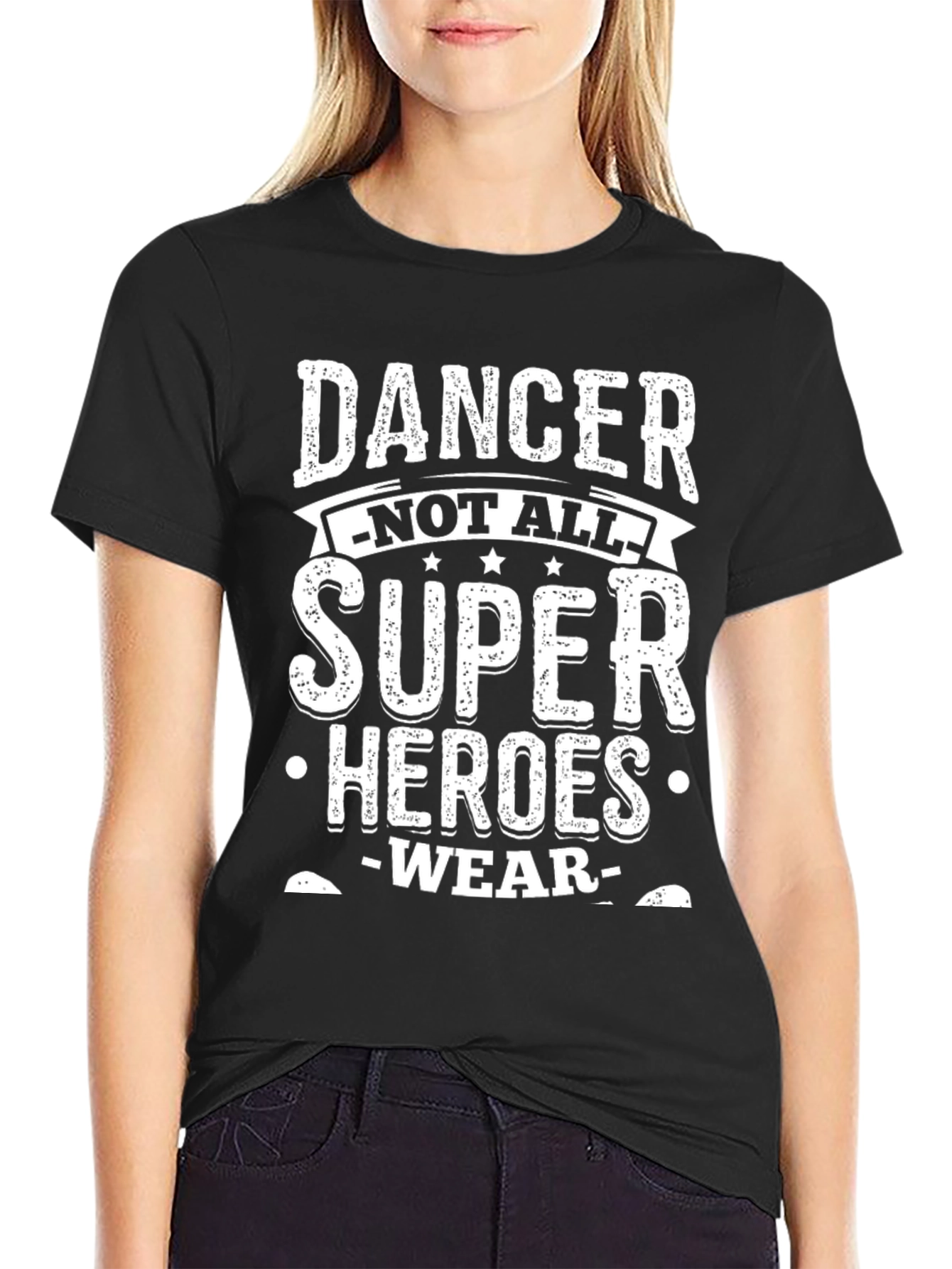 Dancer Super Heroes T-Shirt - Black Cotton Blend Tee