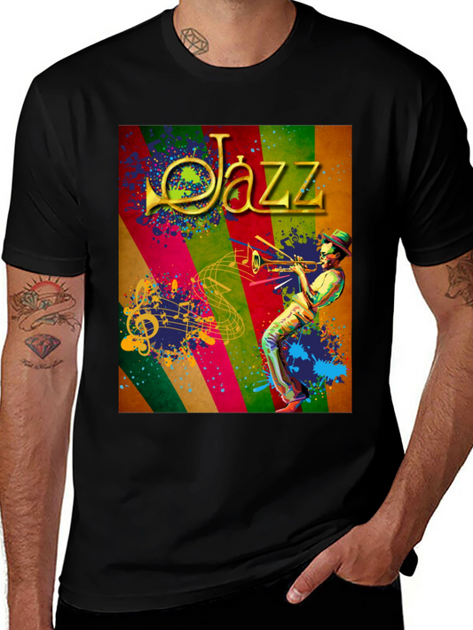 Jazz Musician Graphic Tee - Cool Music T-Shirt