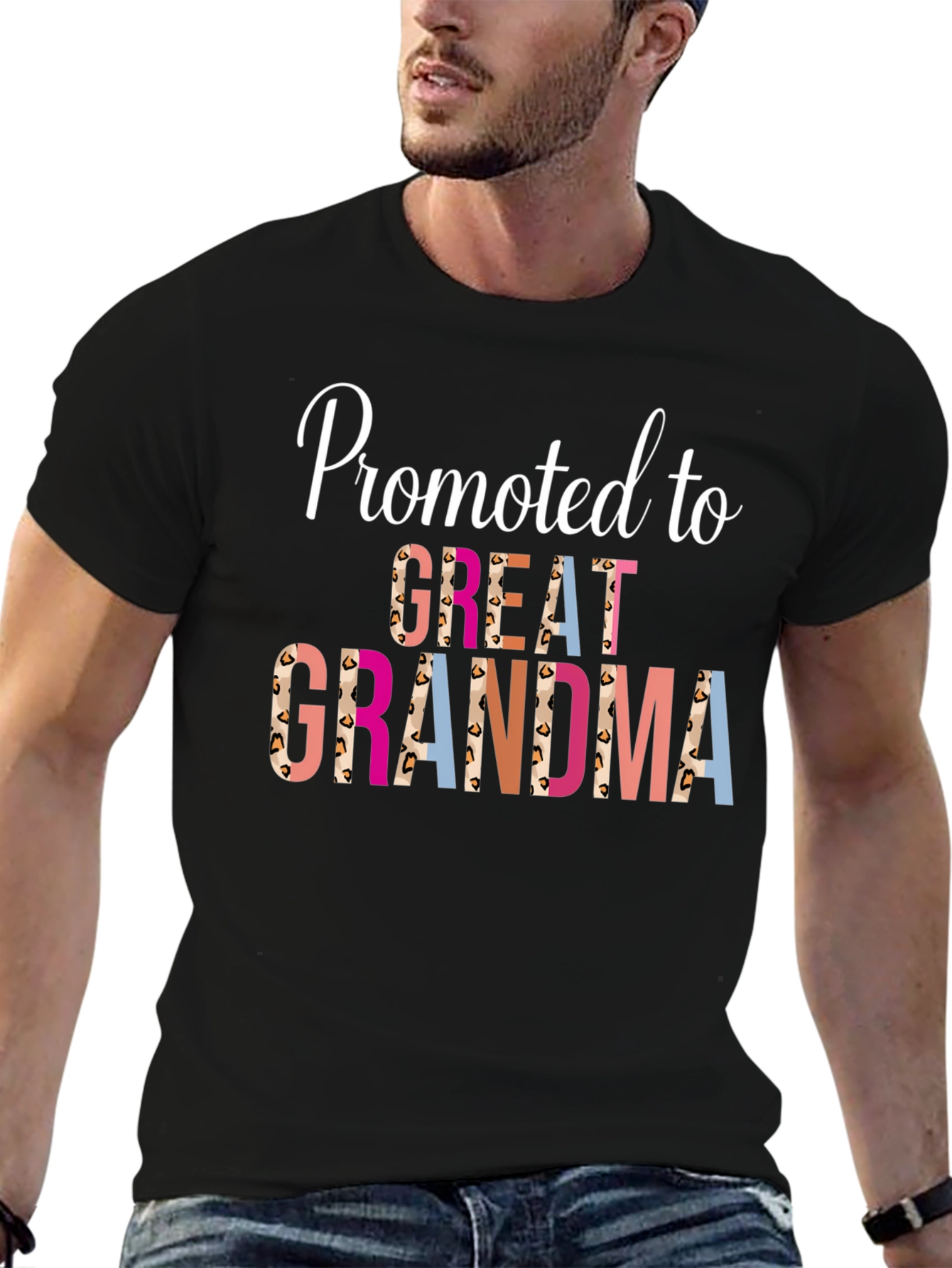 Promoted to Great Grandma Leopard Print T-Shirt
