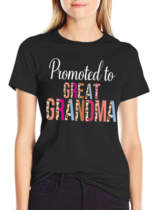 Promoted to Great Grandma Leopard Print T-Shirt