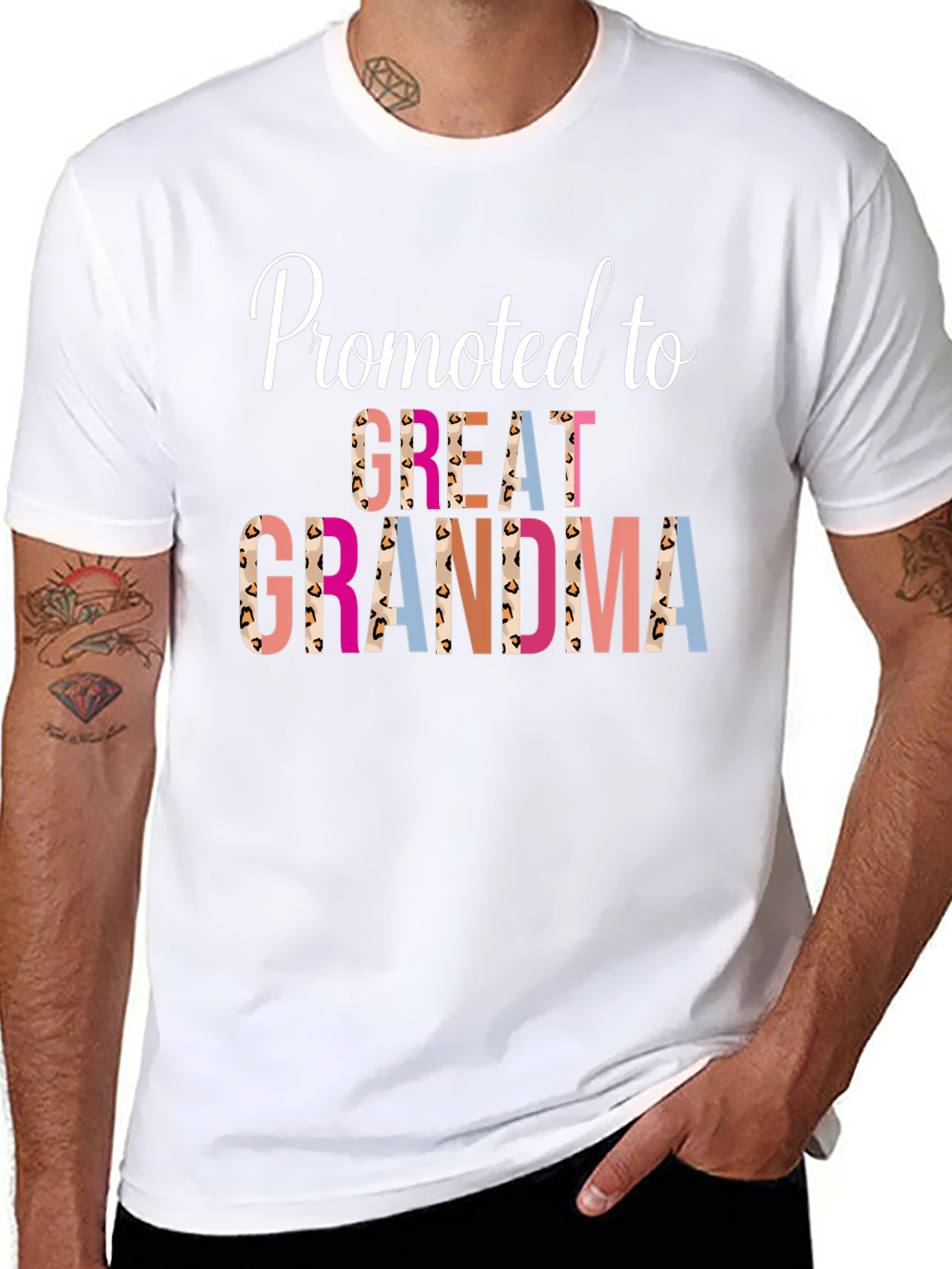 Promoted to Great Grandma Leopard Print T-Shirt