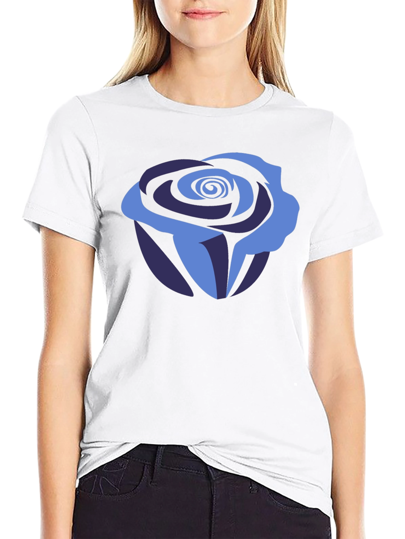 Blue Rose Graphic Tee - Stylish Mens T-Shirt