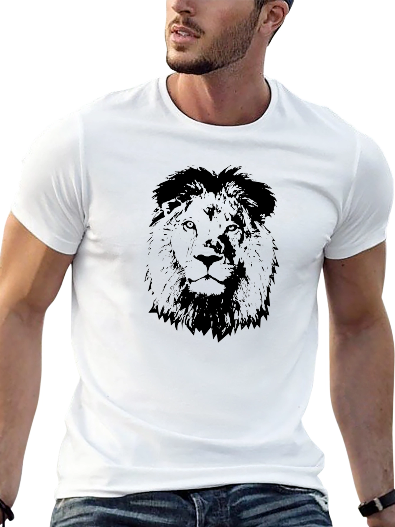 Lion Graphic Black T-Shirt - Bold Style
