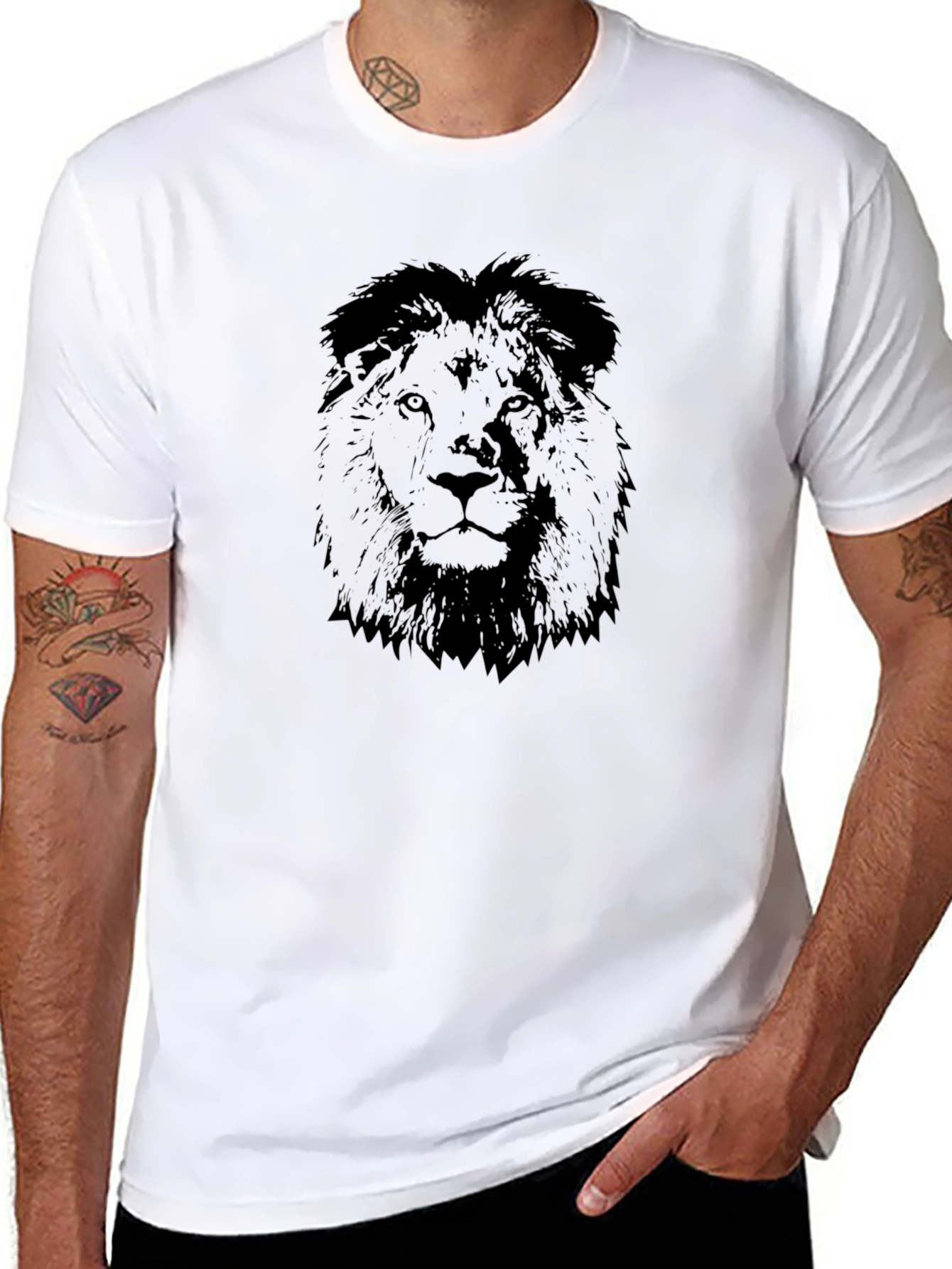 Lion Graphic Black T-Shirt - Bold Style