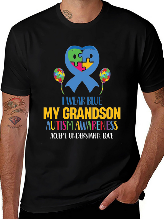Autism Awareness T-Shirt: I Wear Blue for My Grandson