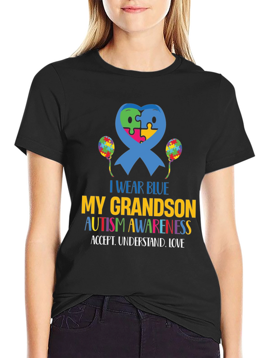Autism Awareness T-Shirt: I Wear Blue for My Grandson