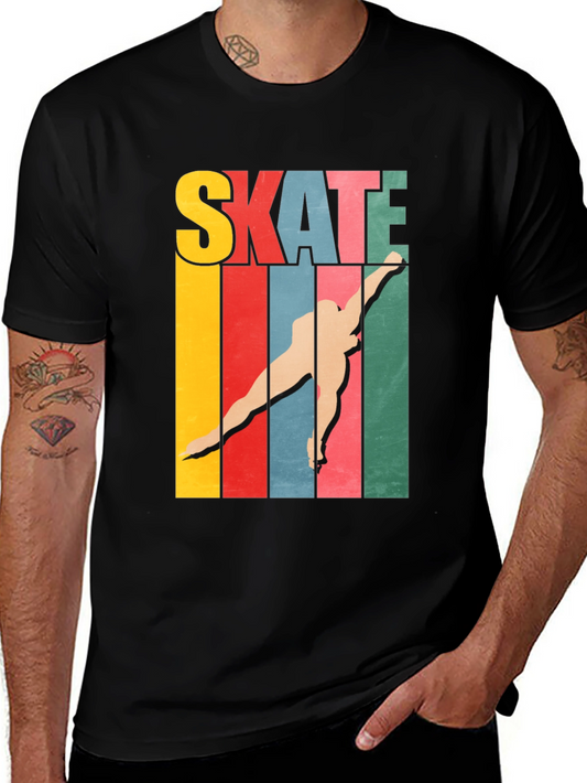 Retro Skate T-Shirt - Colorful Skateboarder Tee