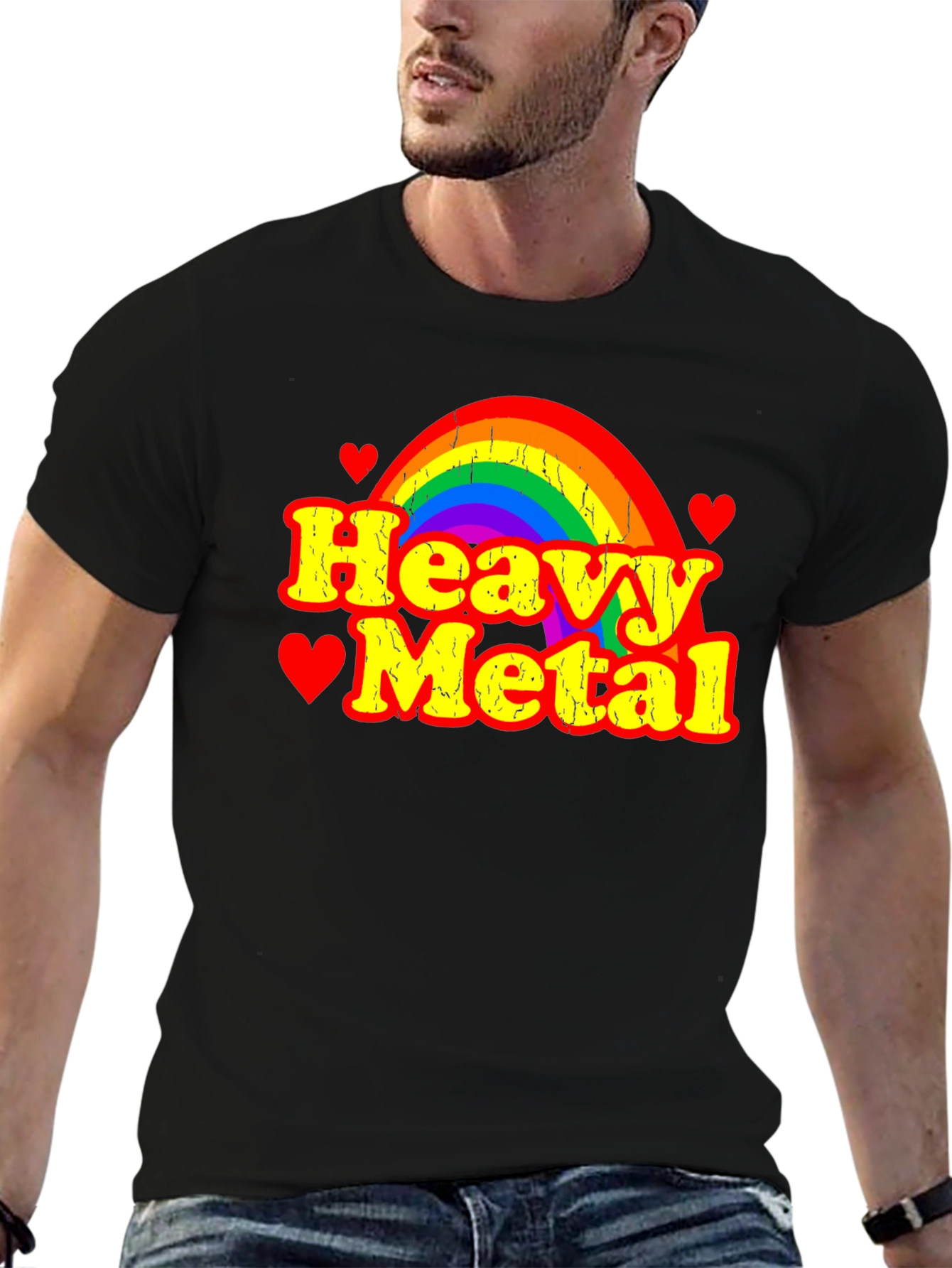 Heavy Metal Rainbow Graphic T-Shirt