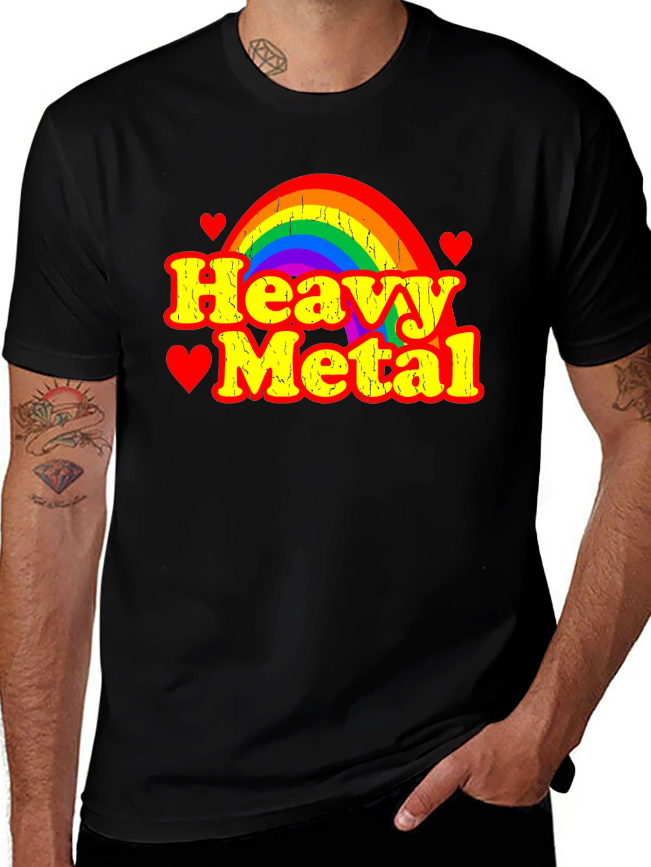 Heavy Metal Rainbow Graphic T-Shirt