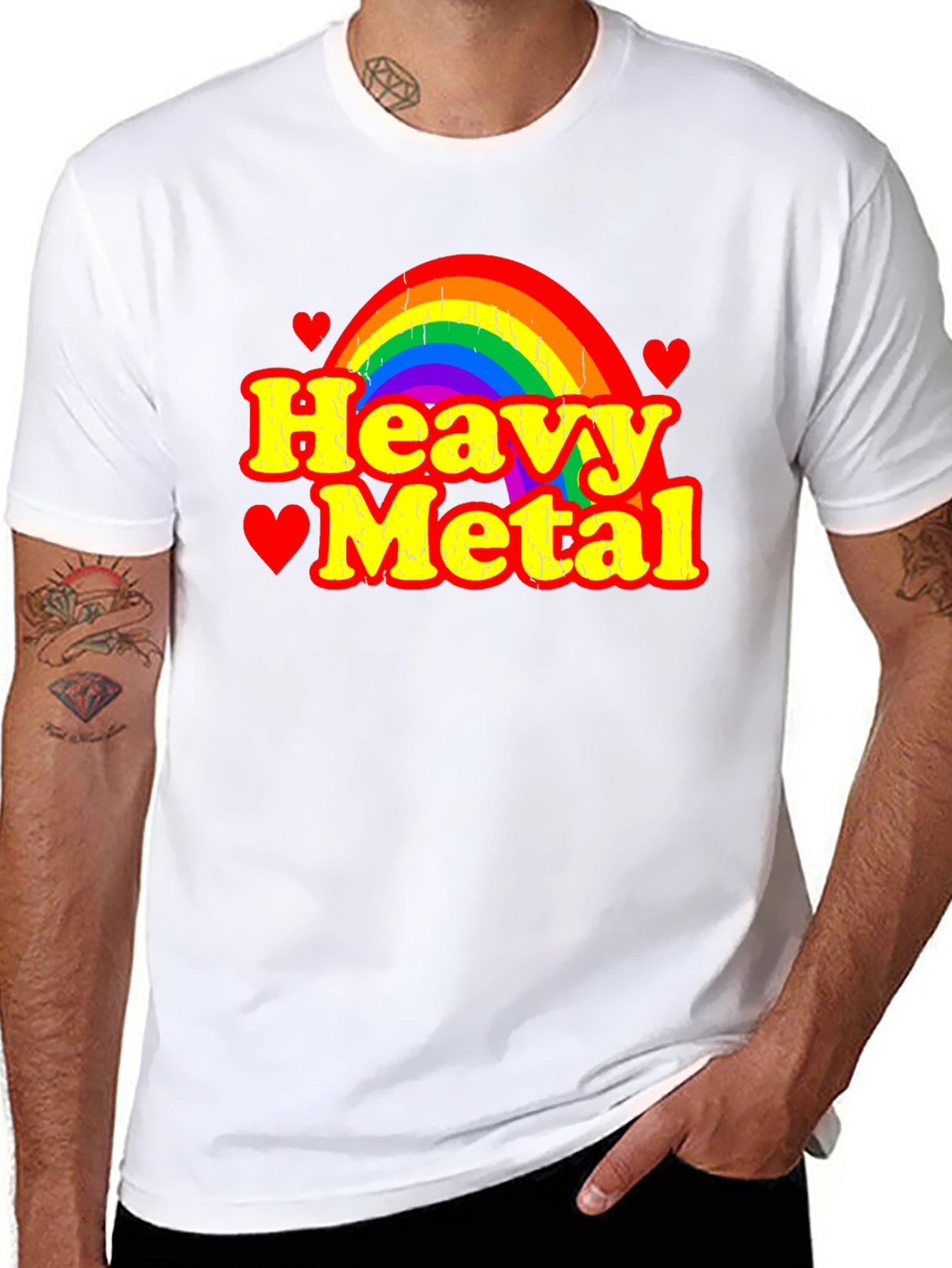 Heavy Metal Rainbow Graphic T-Shirt