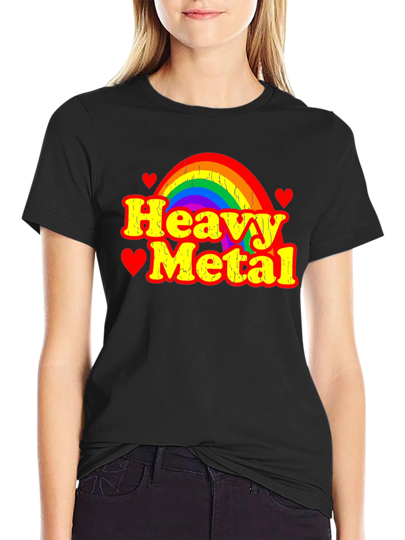 Heavy Metal Rainbow Graphic T-Shirt