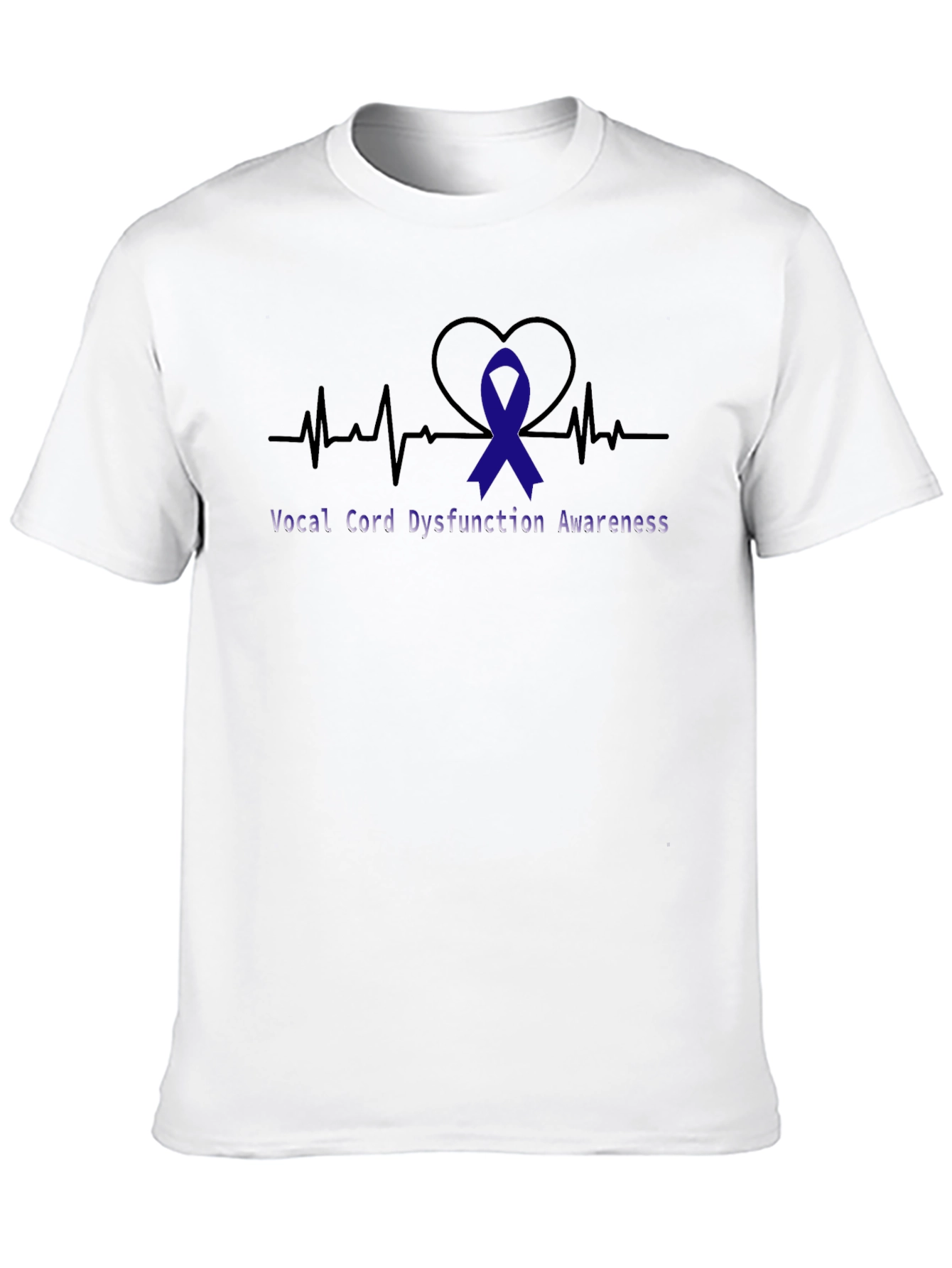 Vocal Cord Awareness Ribbon Heartbeat T-Shirt