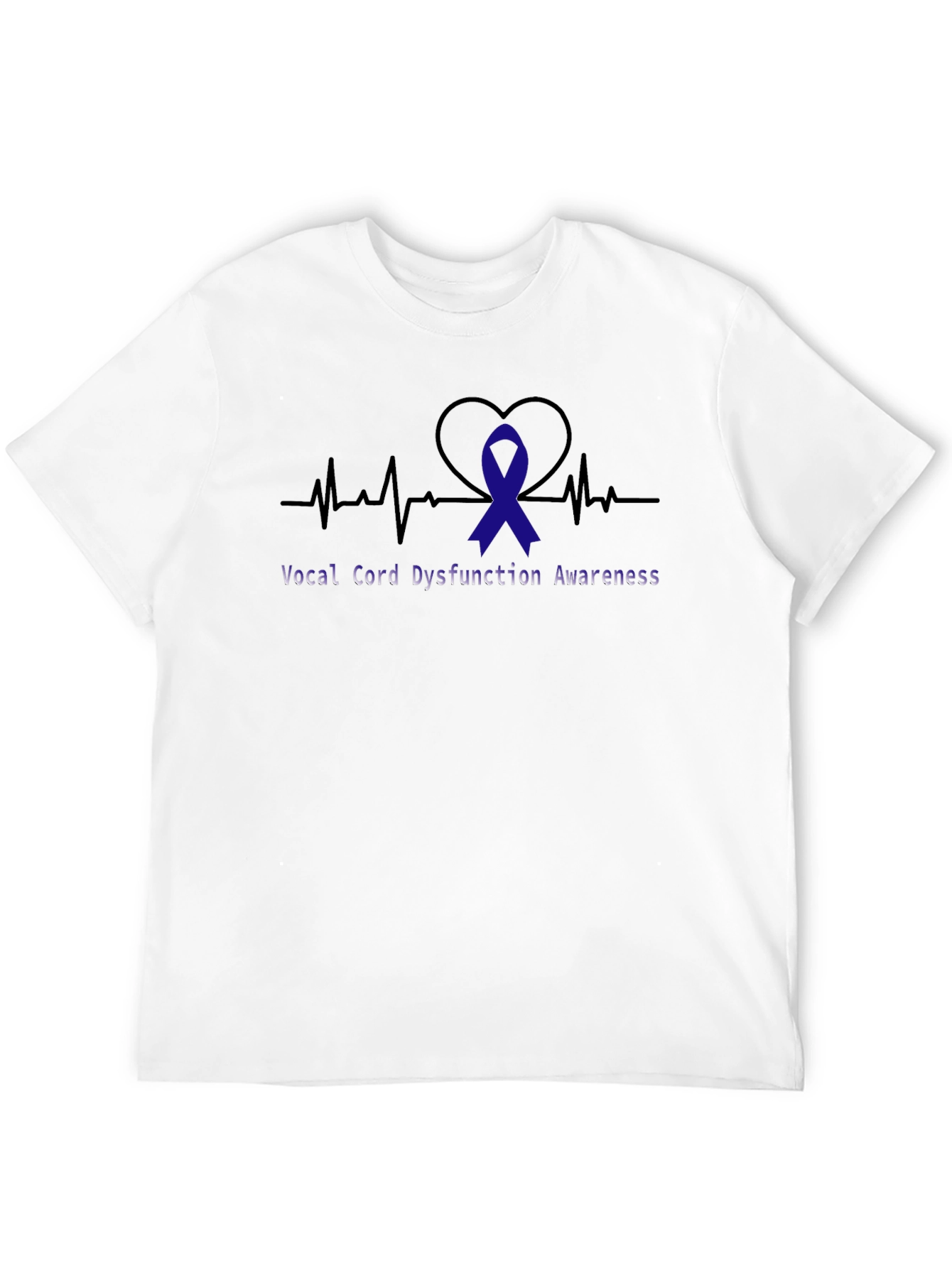Vocal Cord Awareness Ribbon Heartbeat T-Shirt