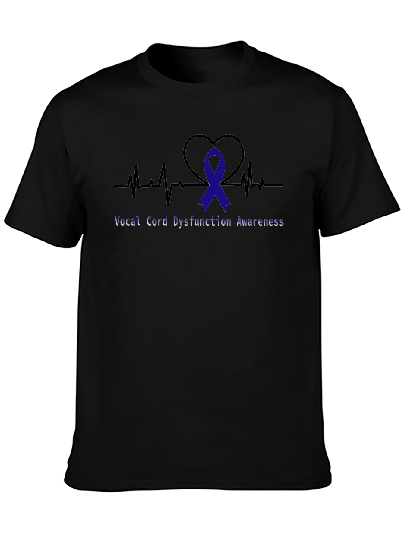 Vocal Cord Awareness Ribbon Heartbeat T-Shirt
