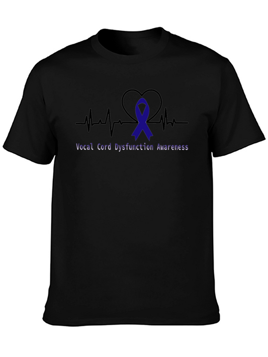 Vocal Cord Awareness Ribbon Heartbeat T-Shirt