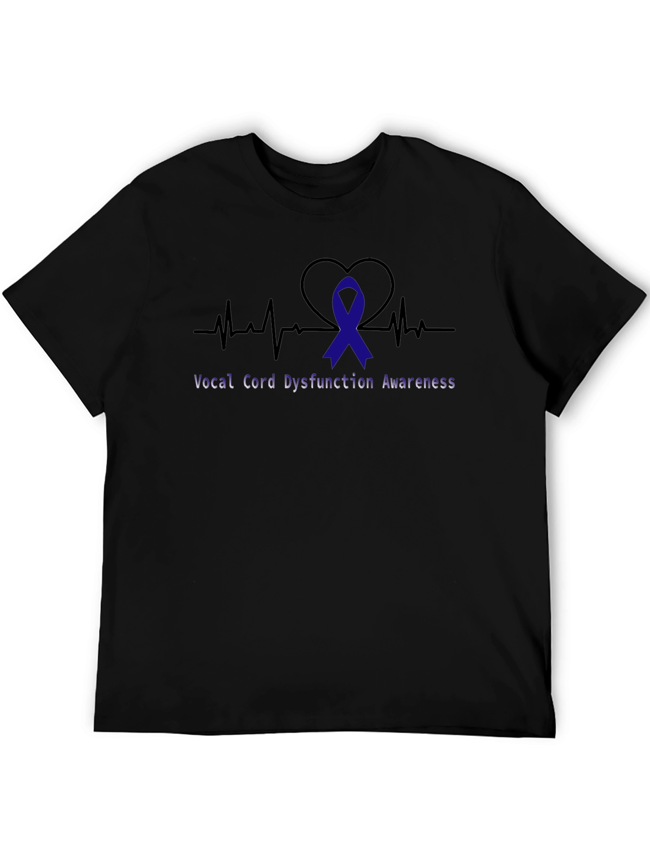 Vocal Cord Awareness Ribbon Heartbeat T-Shirt