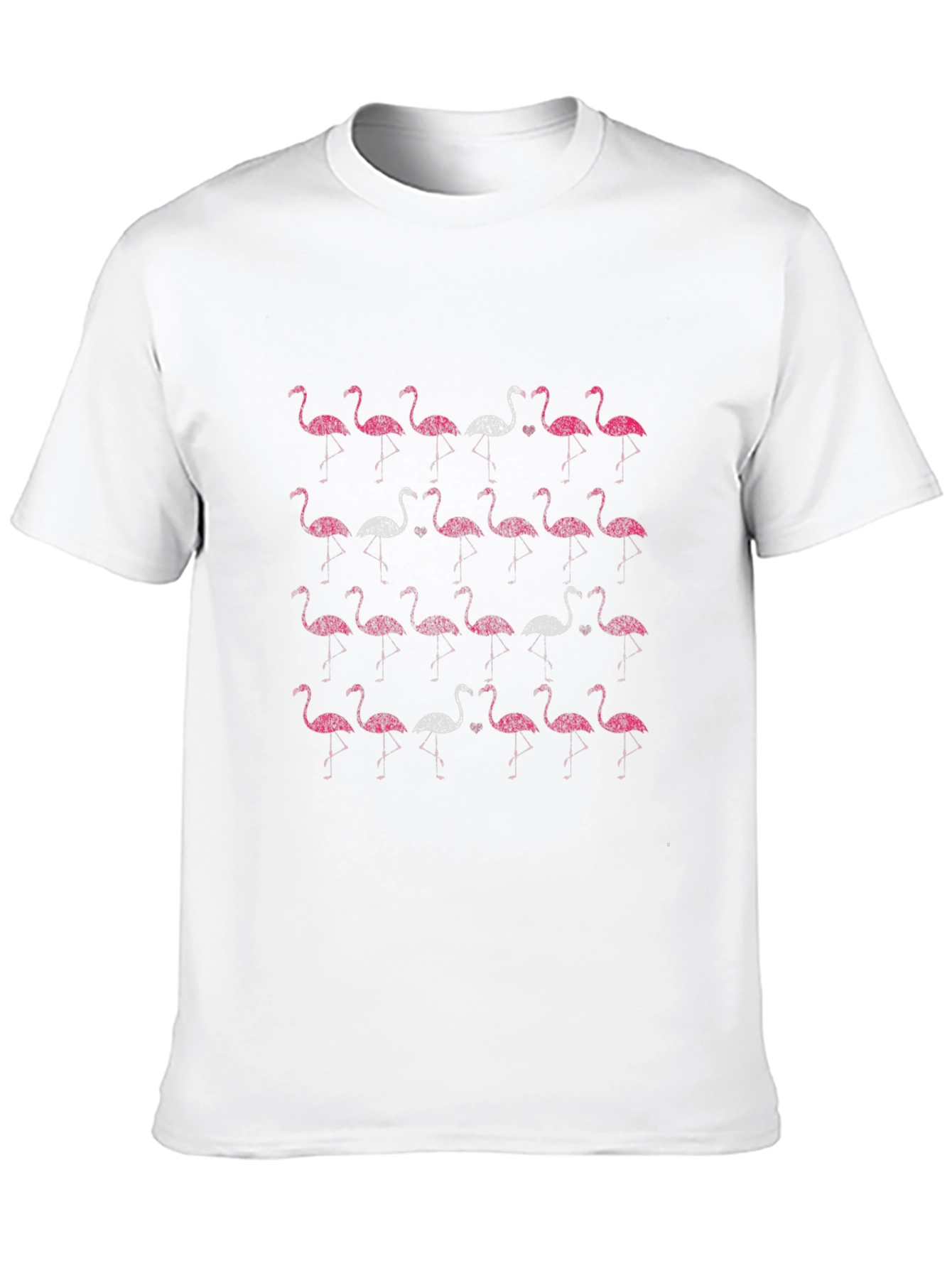 Flamingo Pattern Tee - Casual Fashion