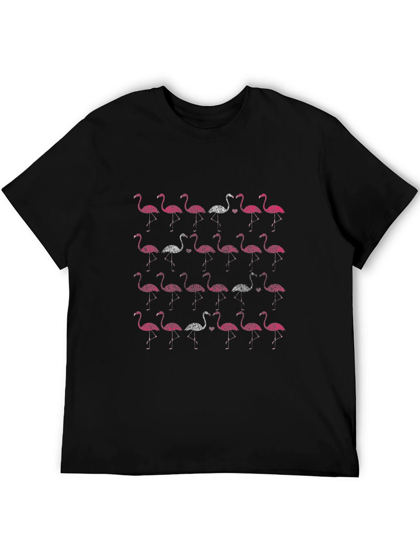 Flamingo Pattern Tee - Casual Fashion