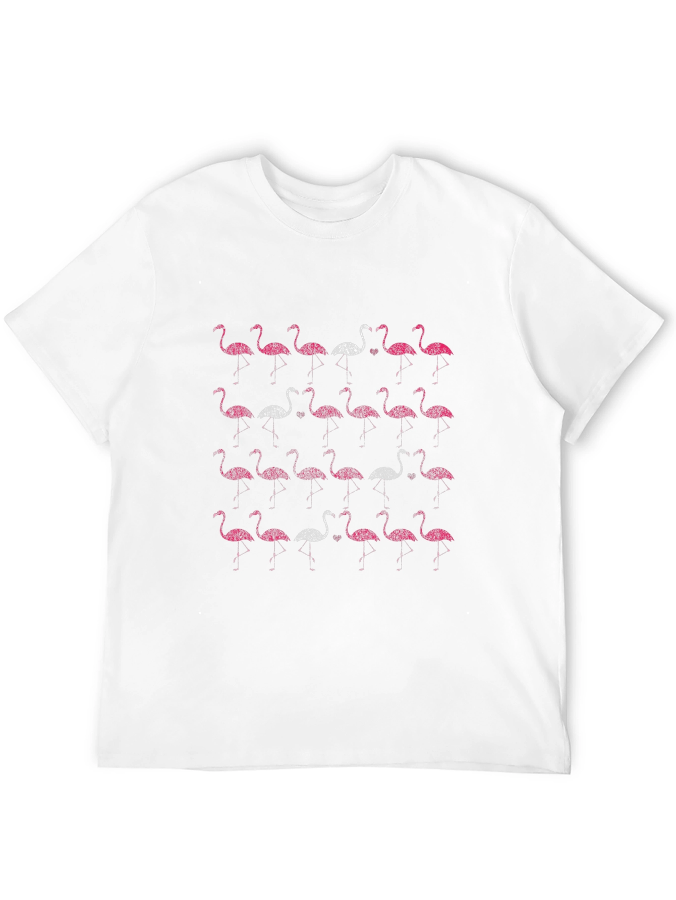 Flamingo Pattern Tee - Casual Fashion