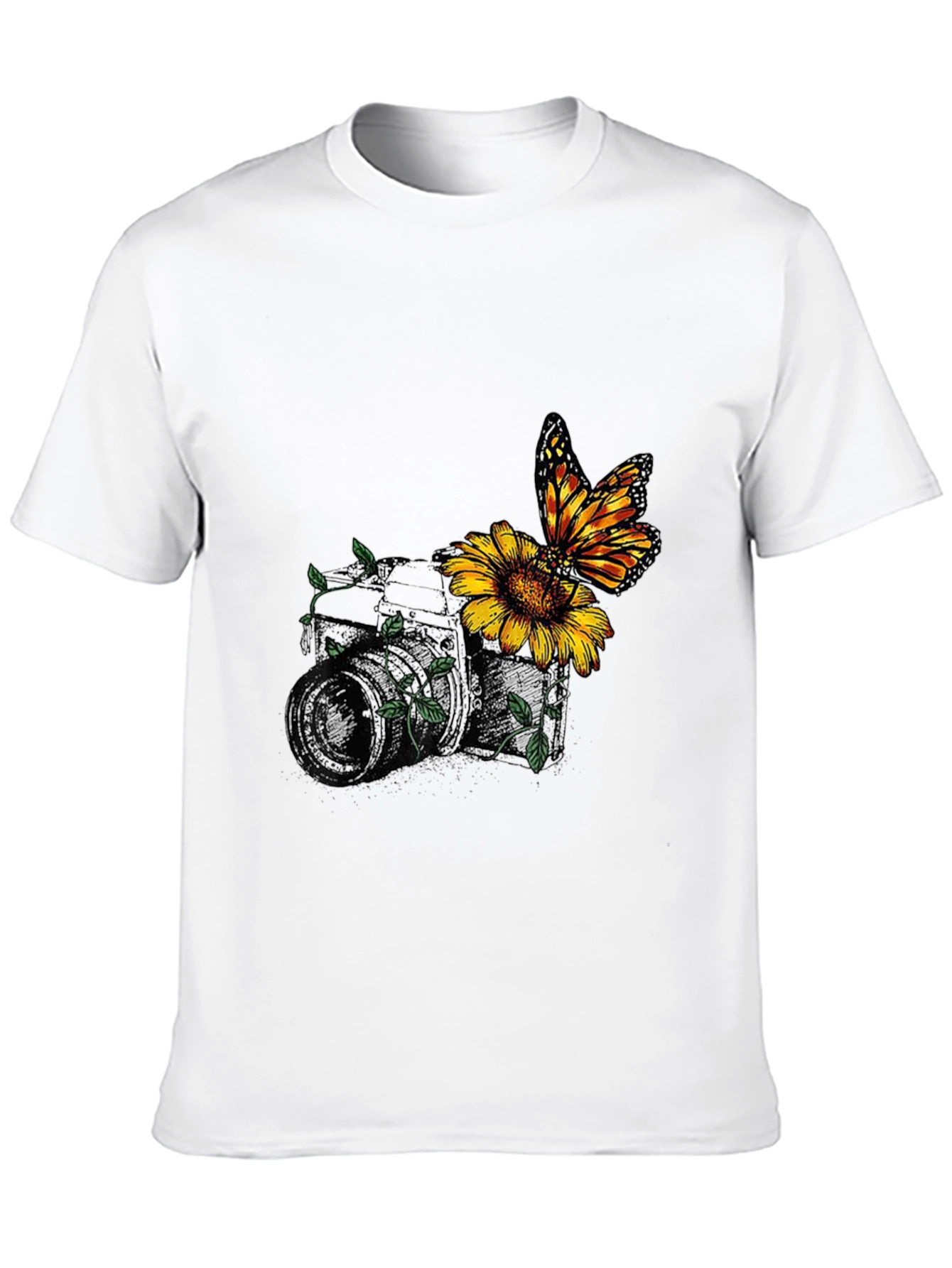 Nature-Inspired Camera Graphic Tee