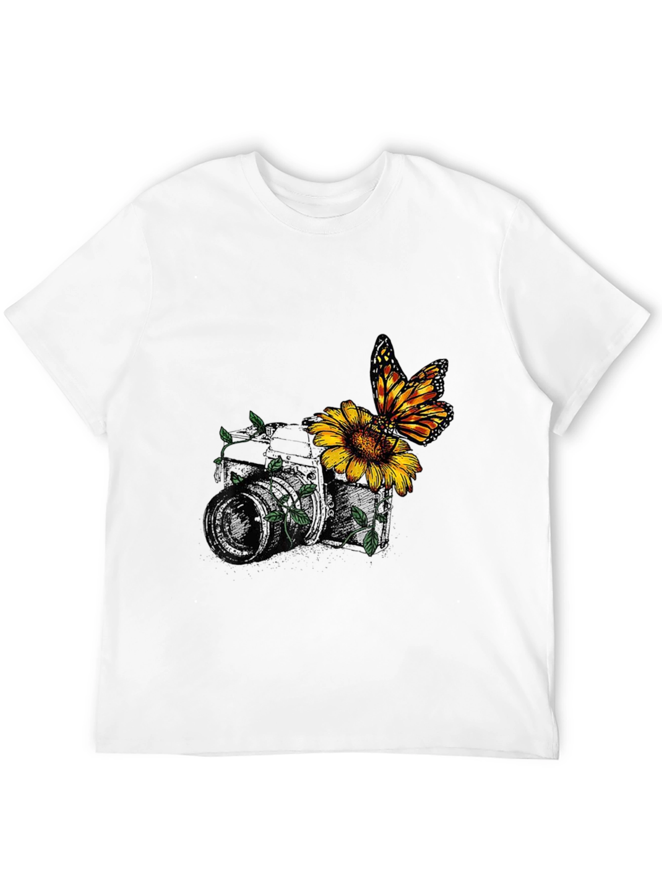 Nature-Inspired Camera Graphic Tee