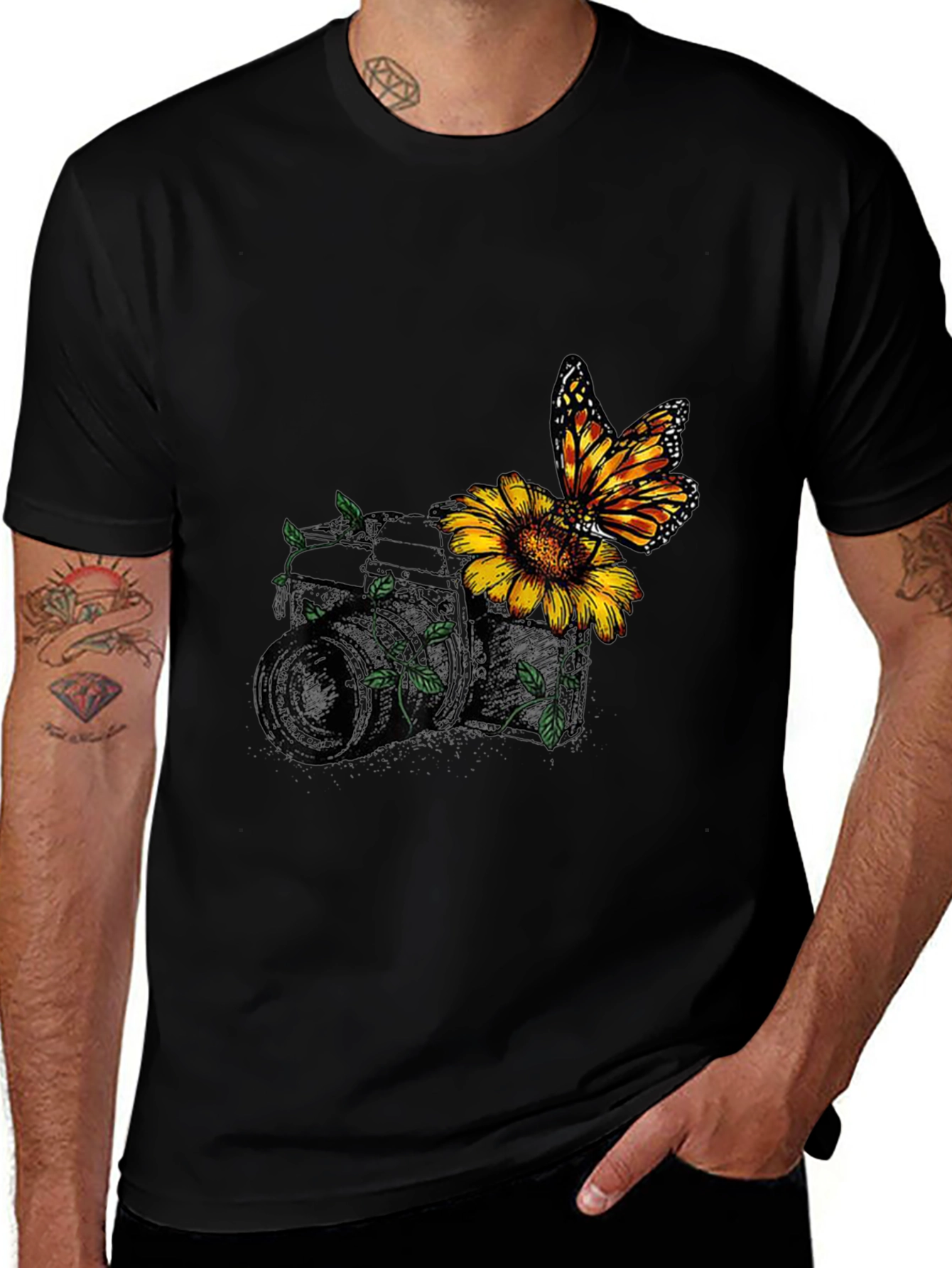 Nature-Inspired Camera Graphic Tee