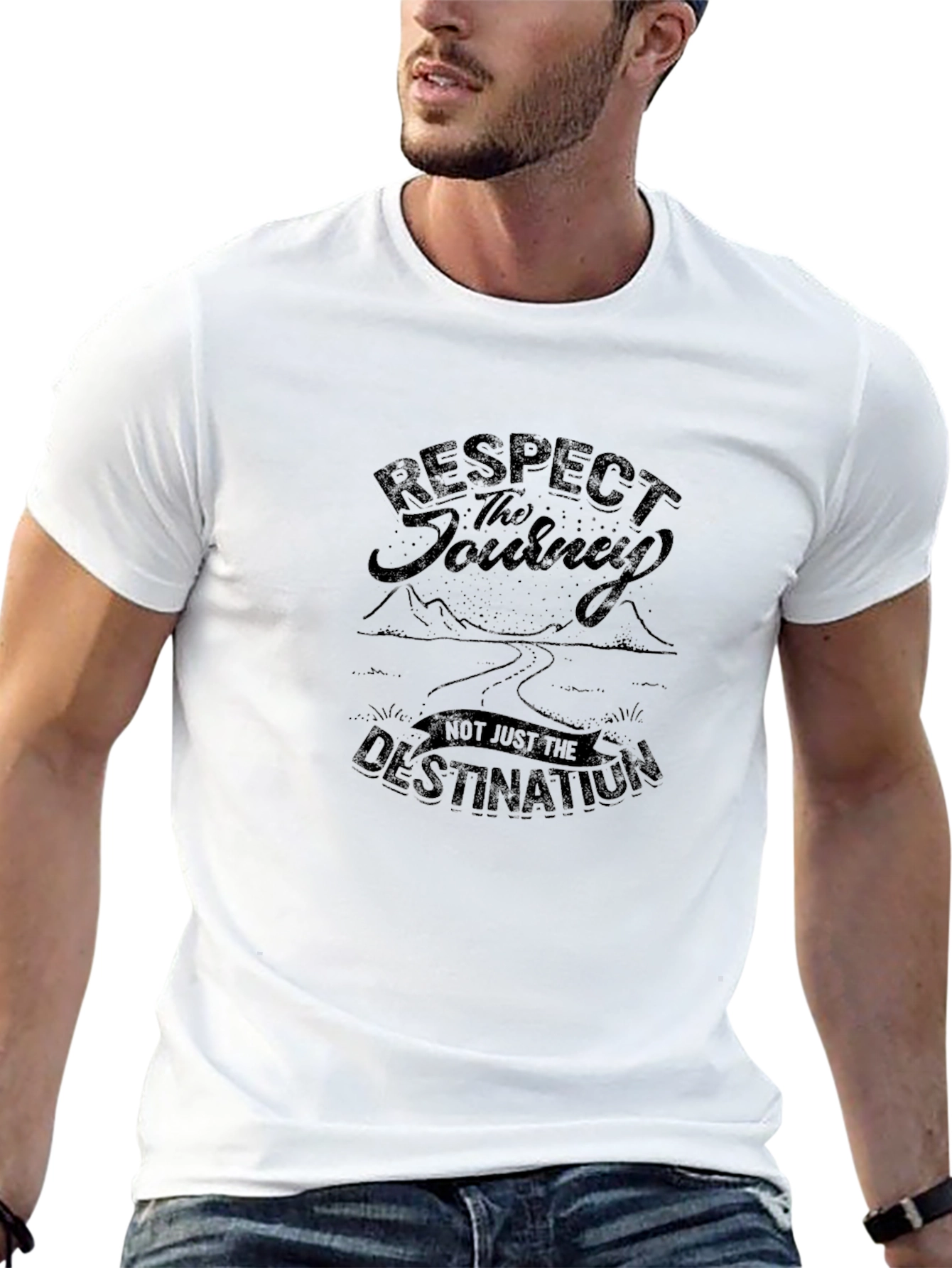 Respect the Journey Black Graphic T-Shirt