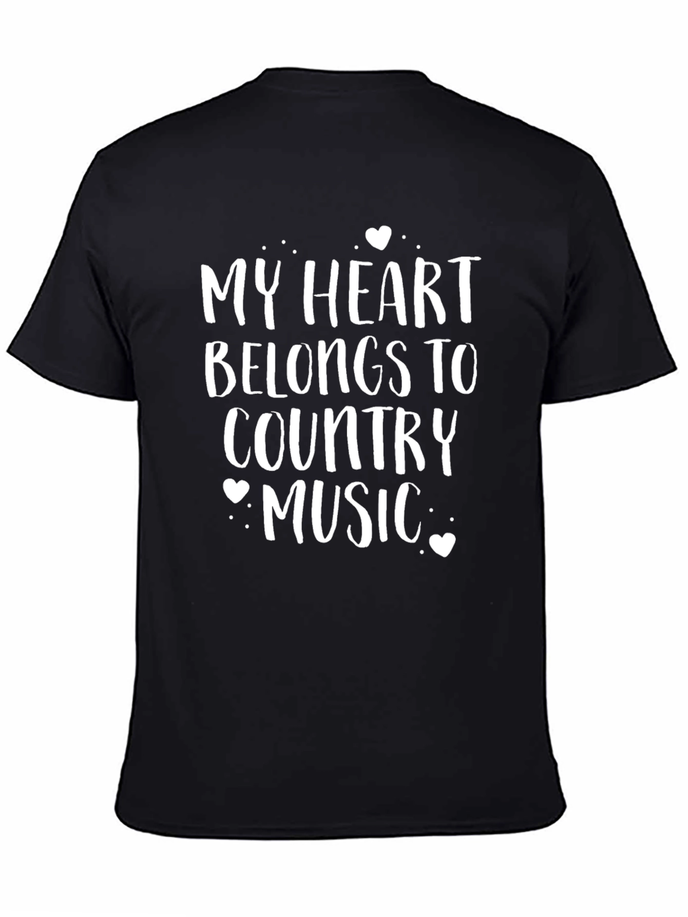 Country Music Heart T-Shirt - Black