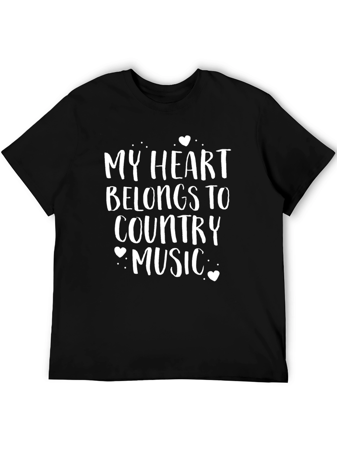 Country Music Heart T-Shirt - Black