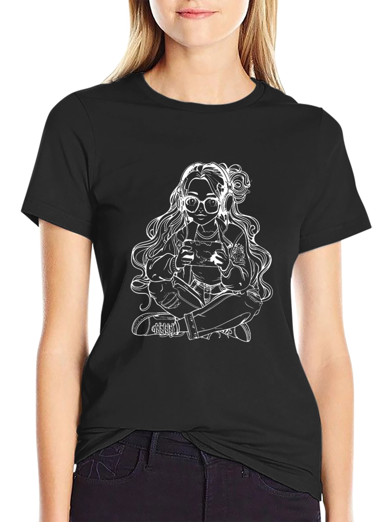 Gamer Girl Tee - Black Cotton Casual T-Shirt
