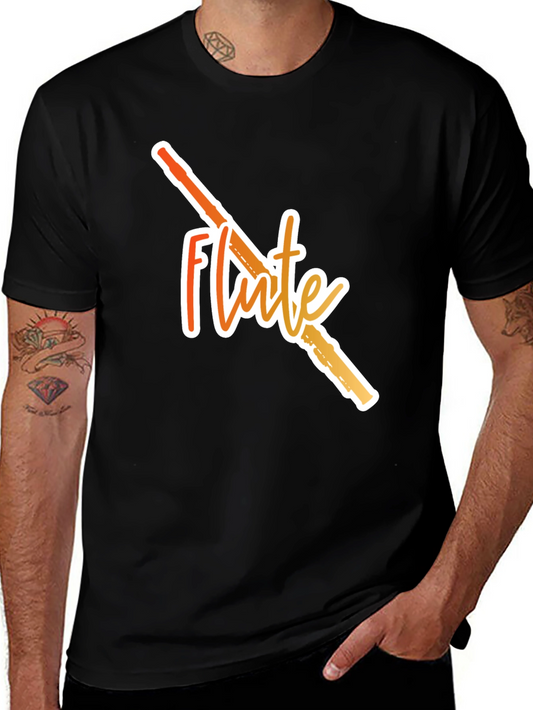 Flute Graphic Black T-Shirt