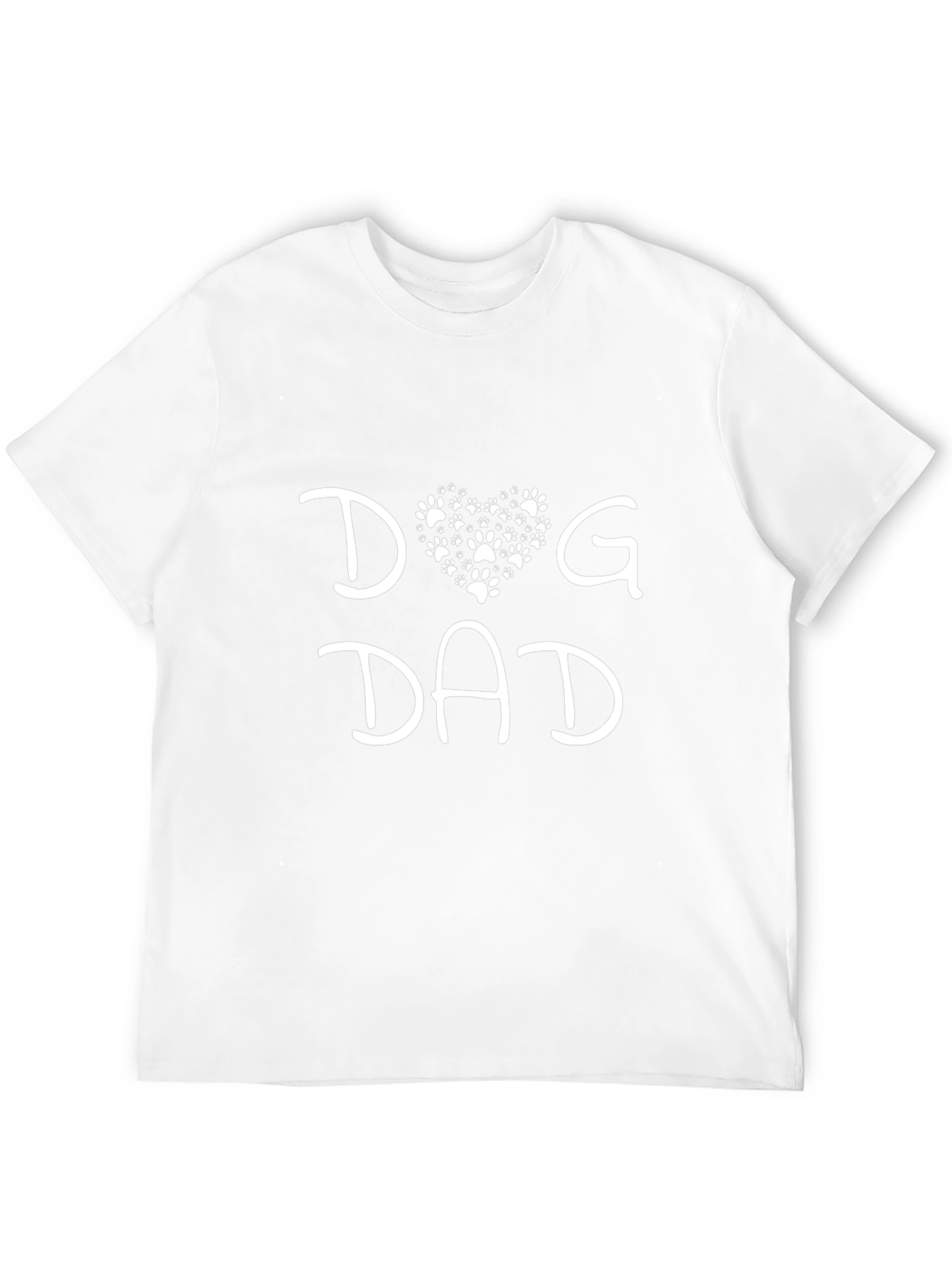 Dog Dad T-Shirt - Cute Paw Print Heart Design