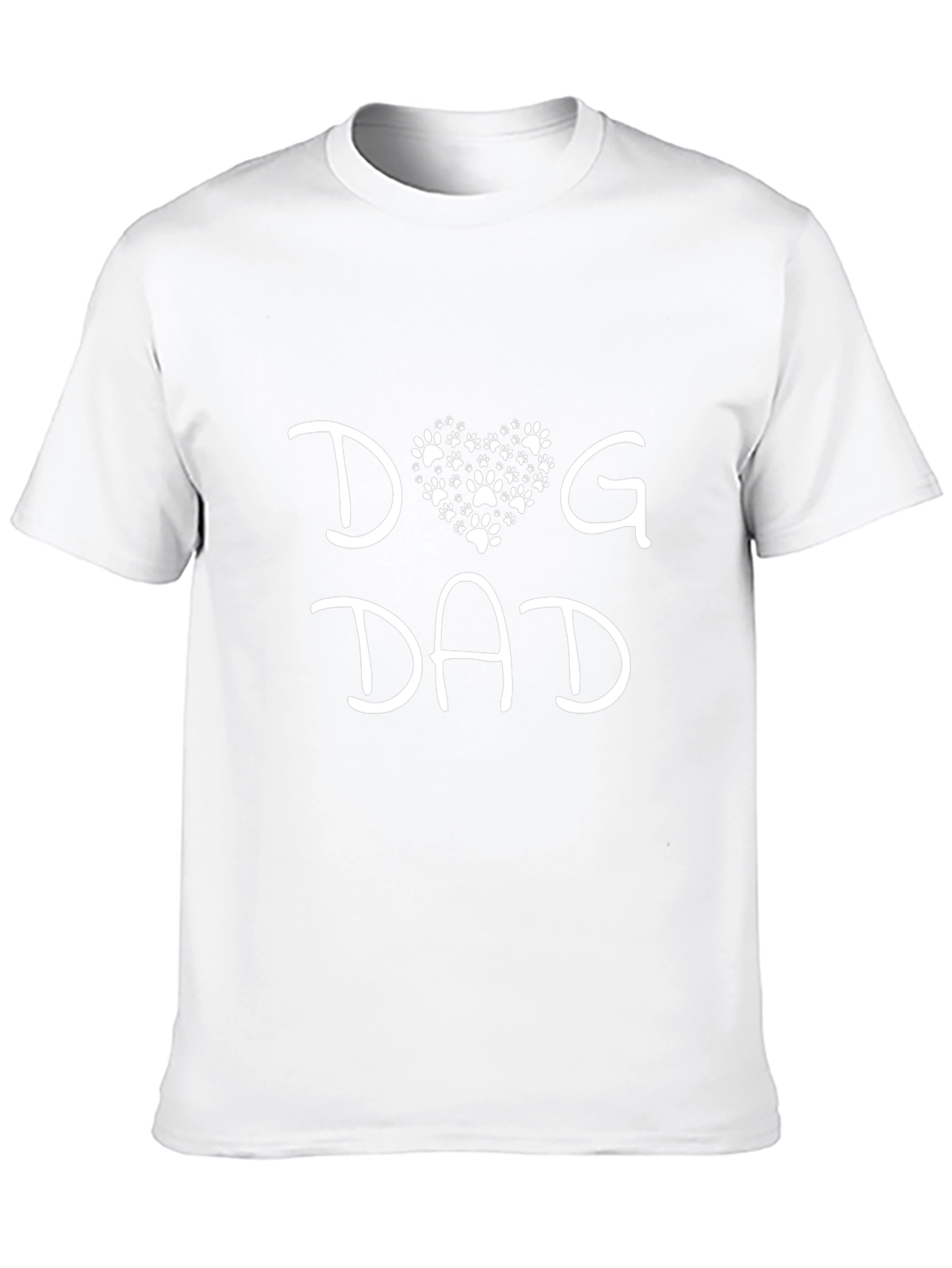 Dog Dad T-Shirt - Cute Paw Print Heart Design