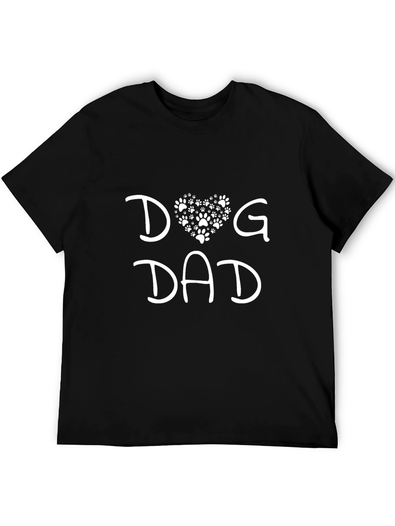 Dog Dad T-Shirt - Cute Paw Print Heart Design