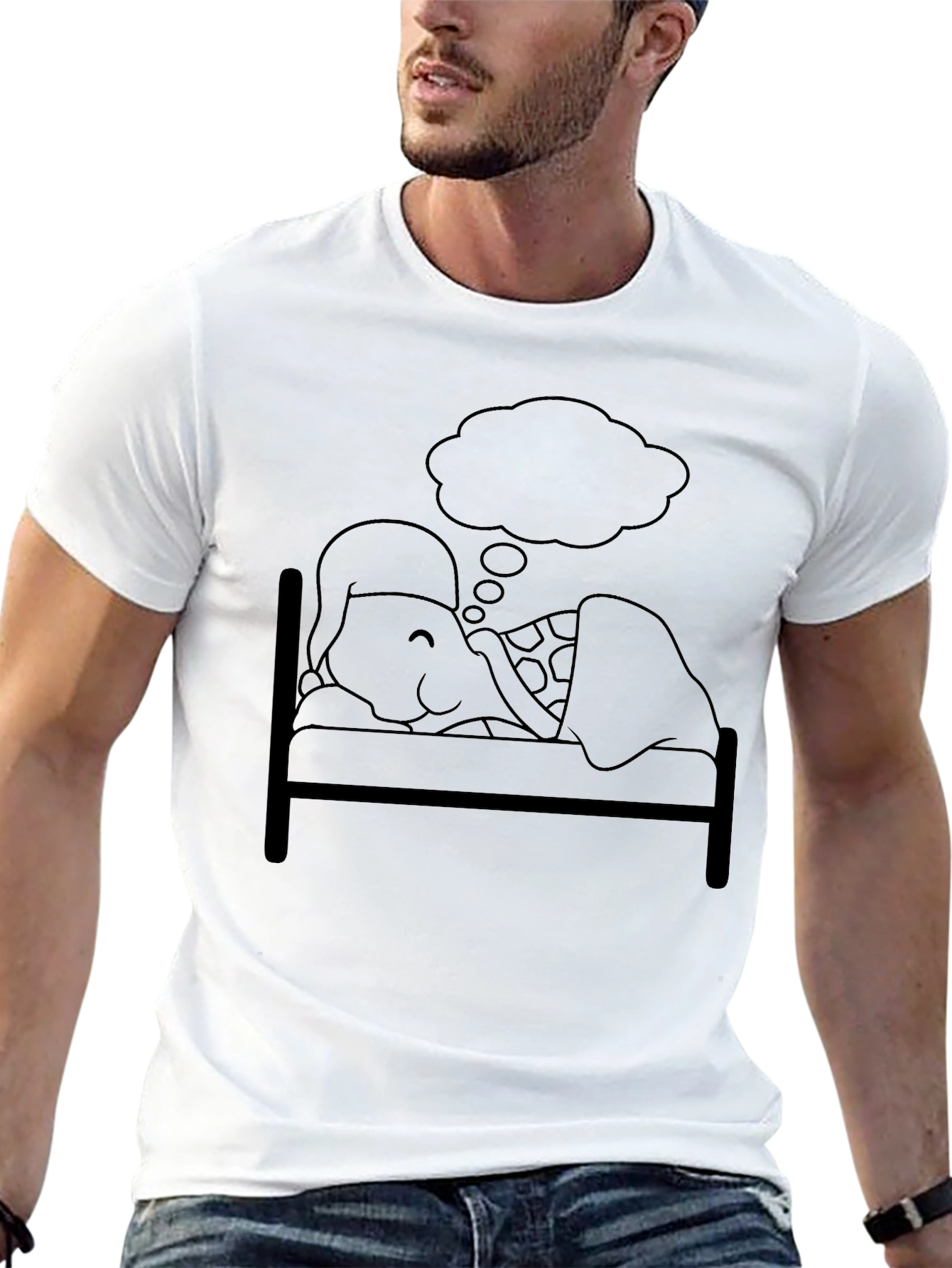 Dreaming Turtle Graphic Tee - Soft Black Cotton