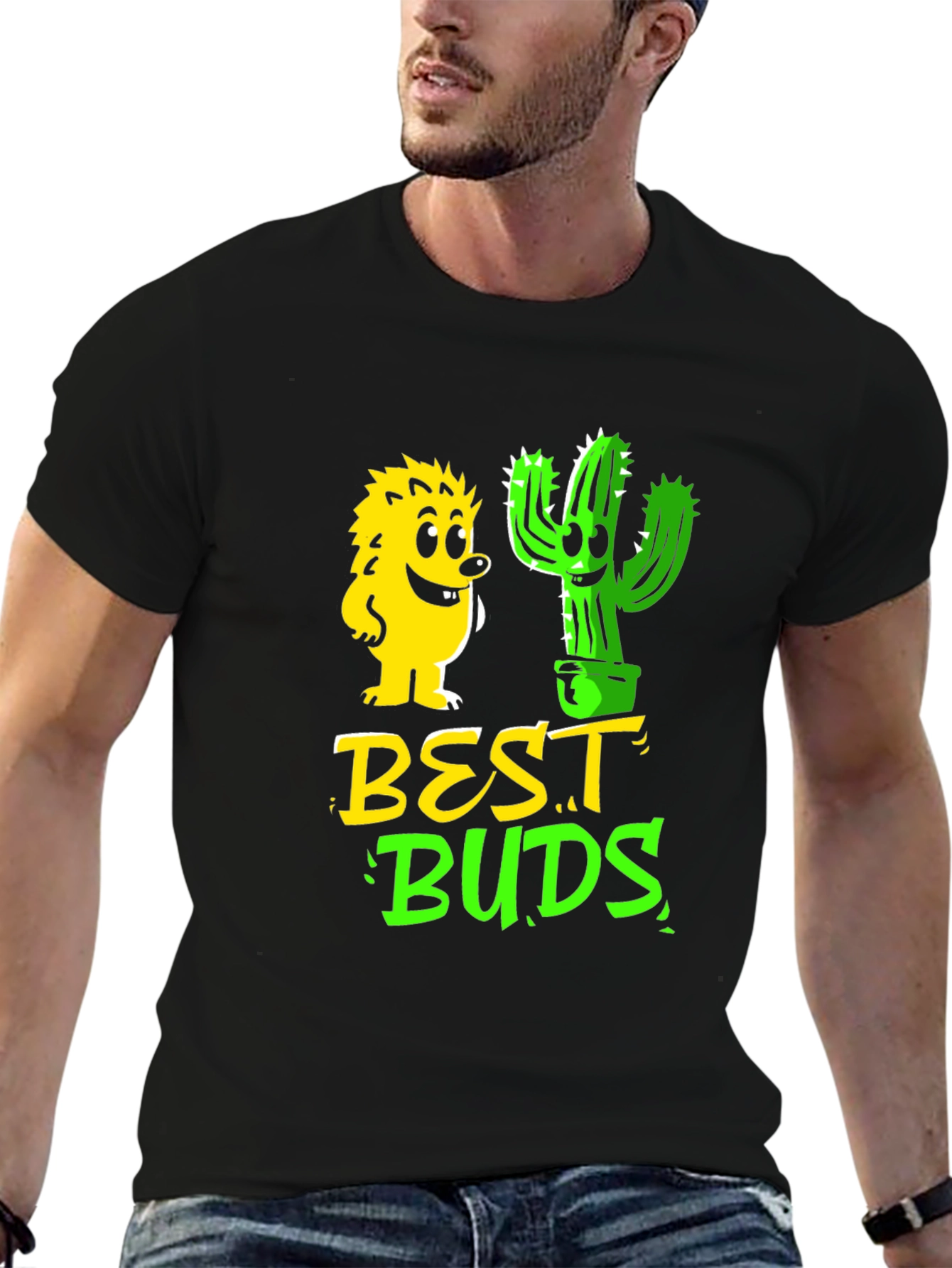 Best Buds Graphic T-Shirt - Hedgehog & Cactus