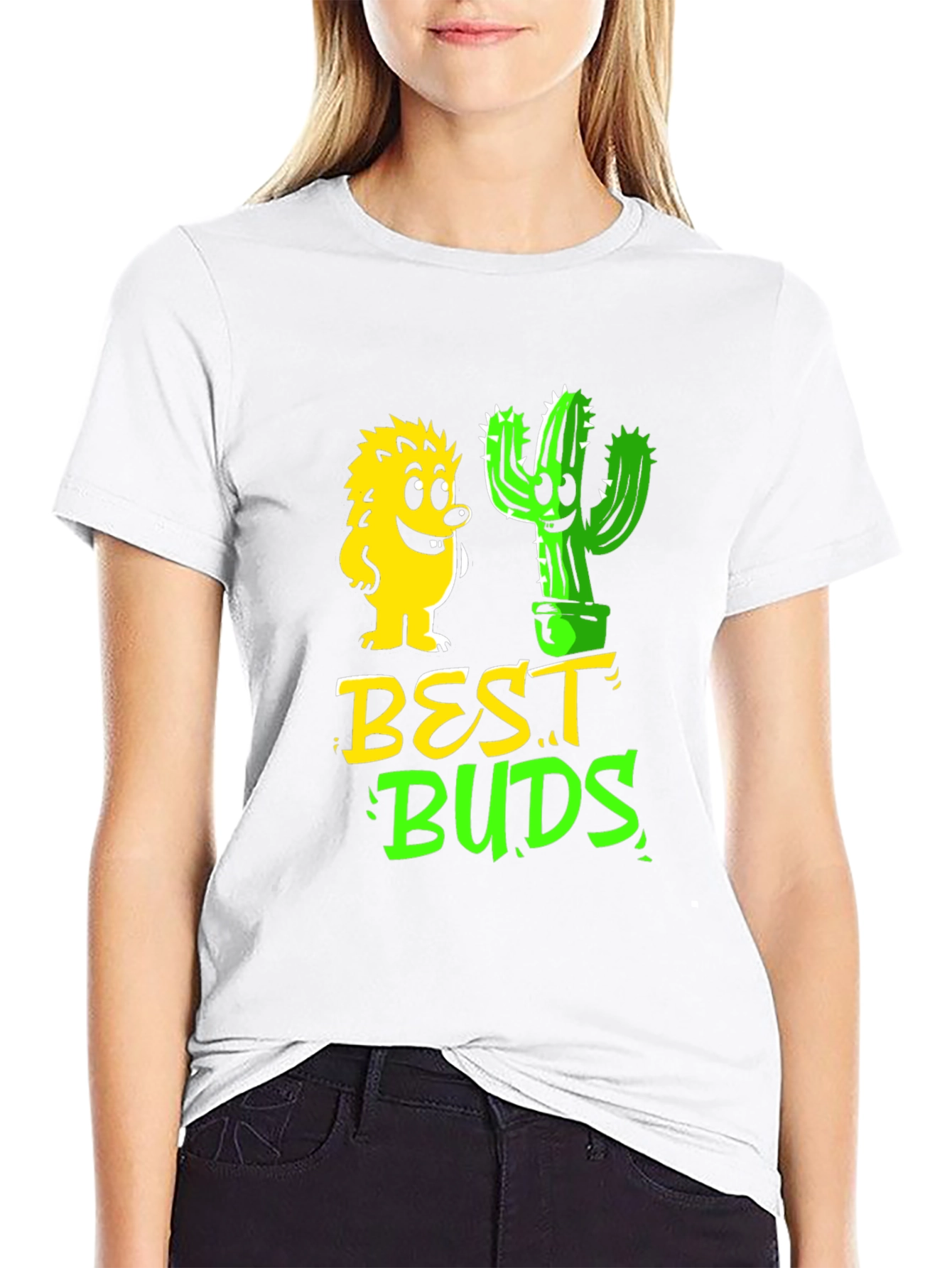 Best Buds Graphic T-Shirt - Hedgehog & Cactus
