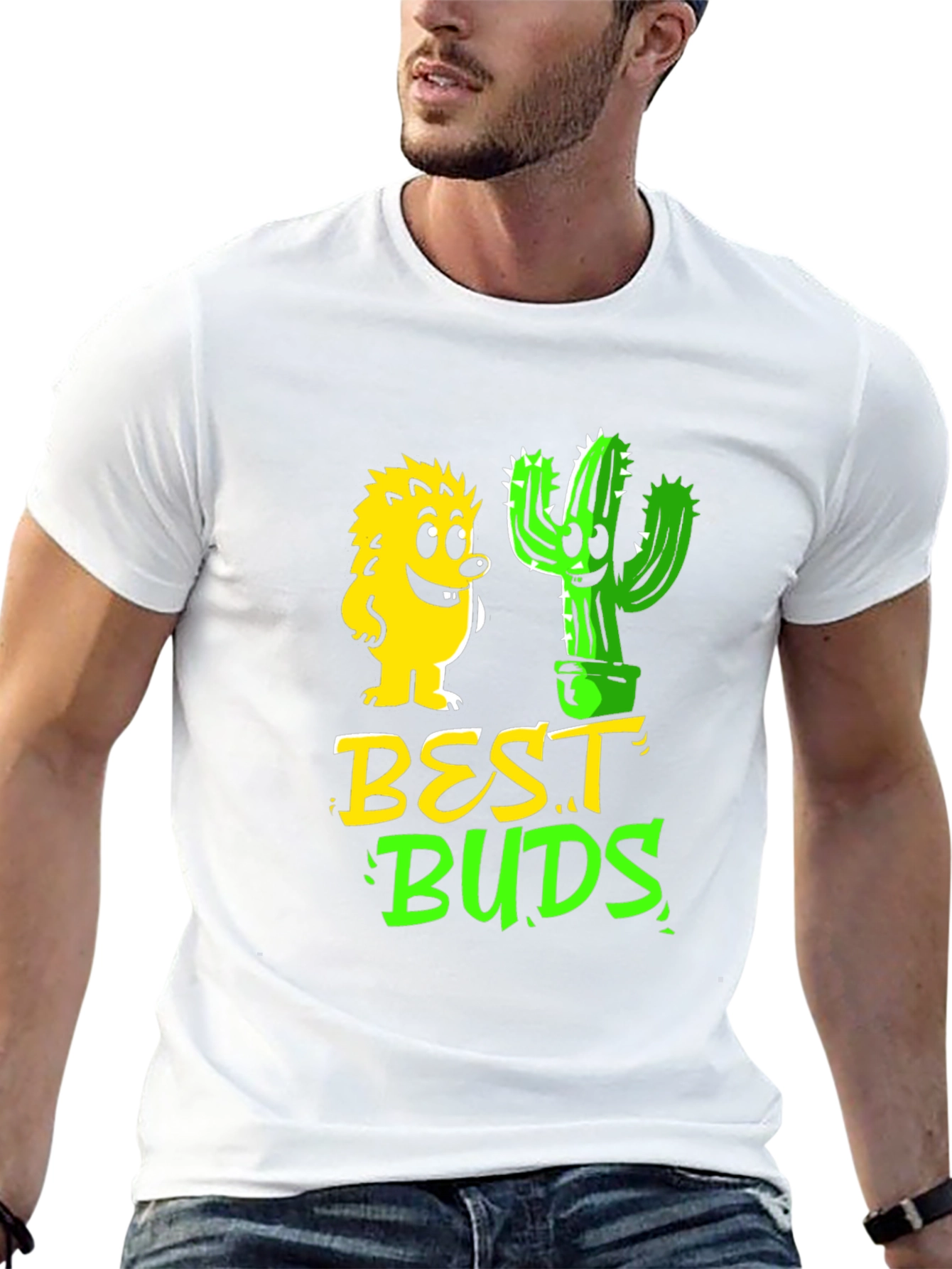 Best Buds Graphic T-Shirt - Hedgehog & Cactus