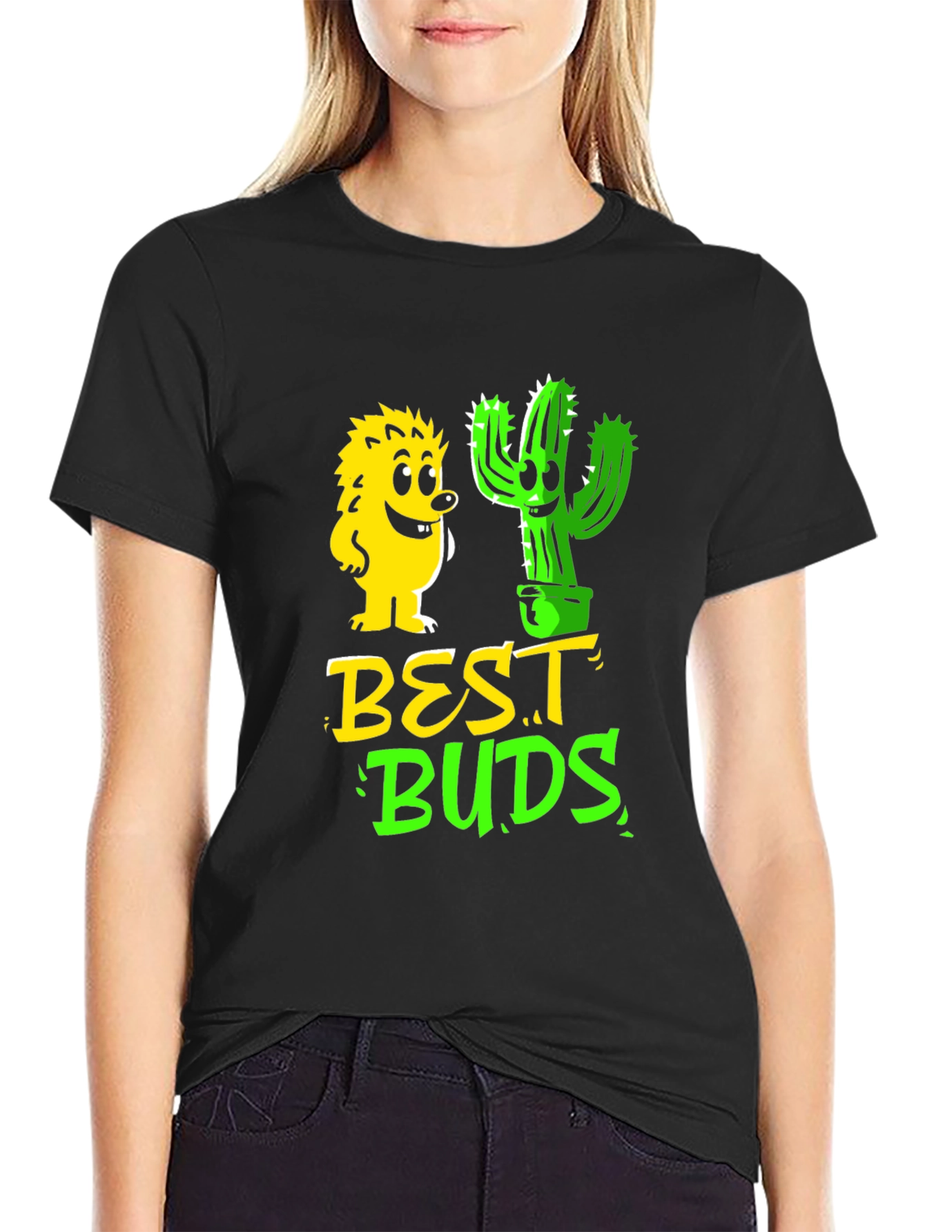 Best Buds Graphic T-Shirt - Hedgehog & Cactus