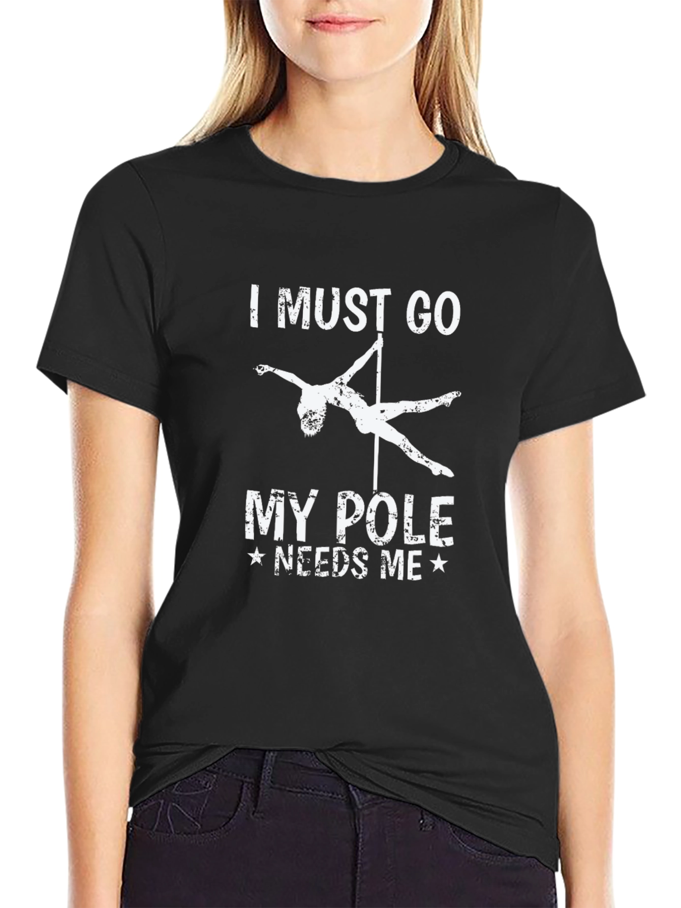 I Must Go My Pole Needs Me Black T-Shirt