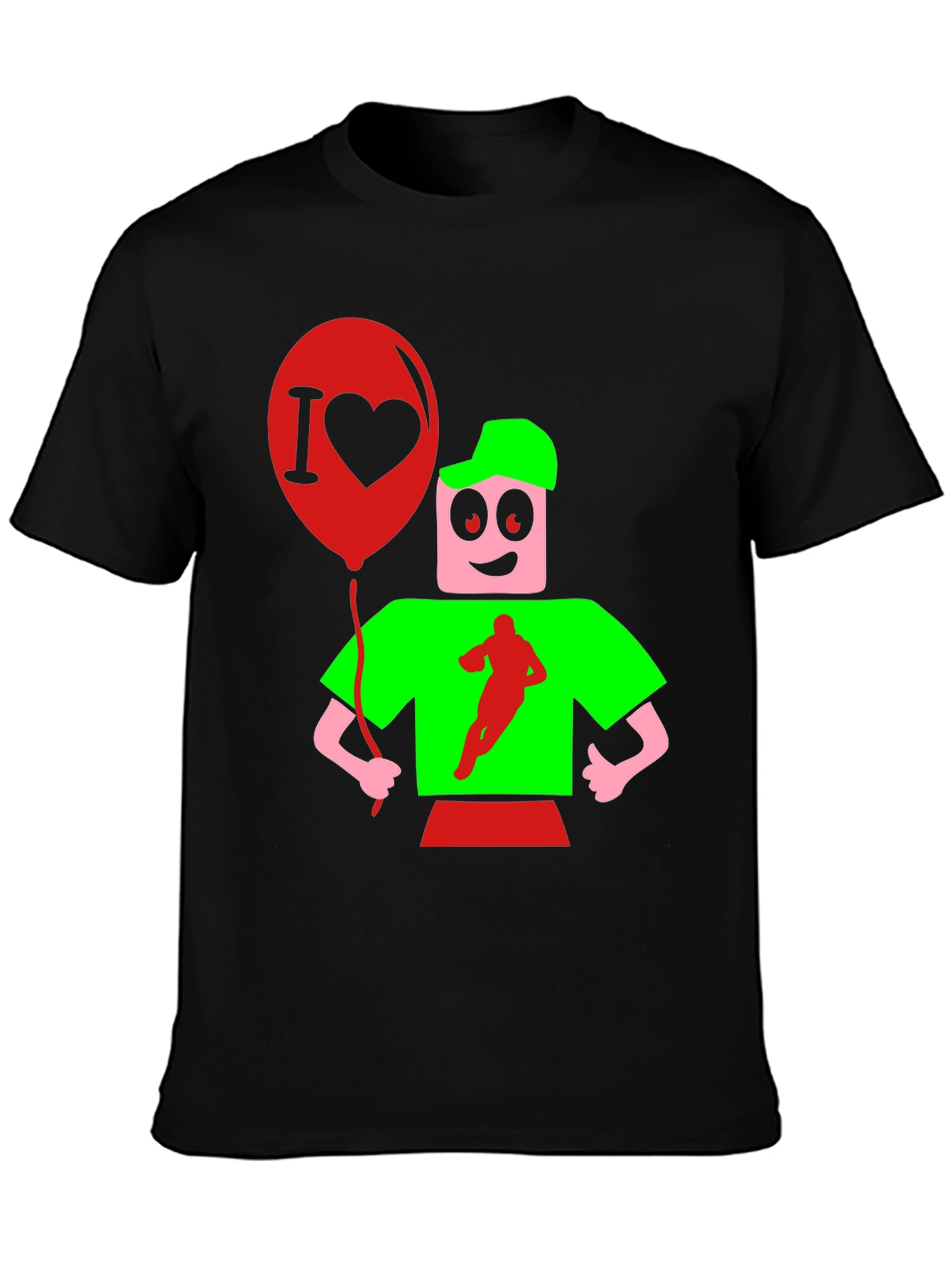 Cartoon Graphic Print Black T-Shirt